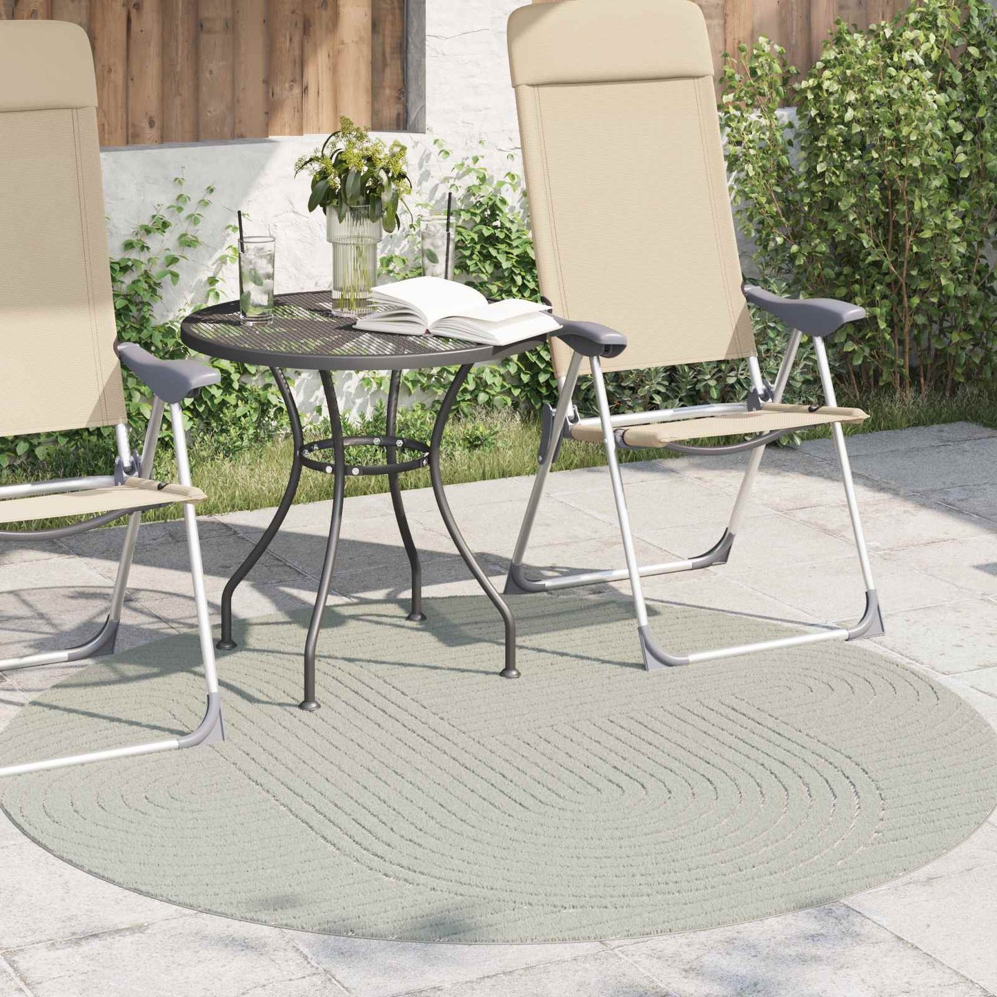 Områdetæpper Rund PALMERAS Grøn Ø 200 CM Polyester