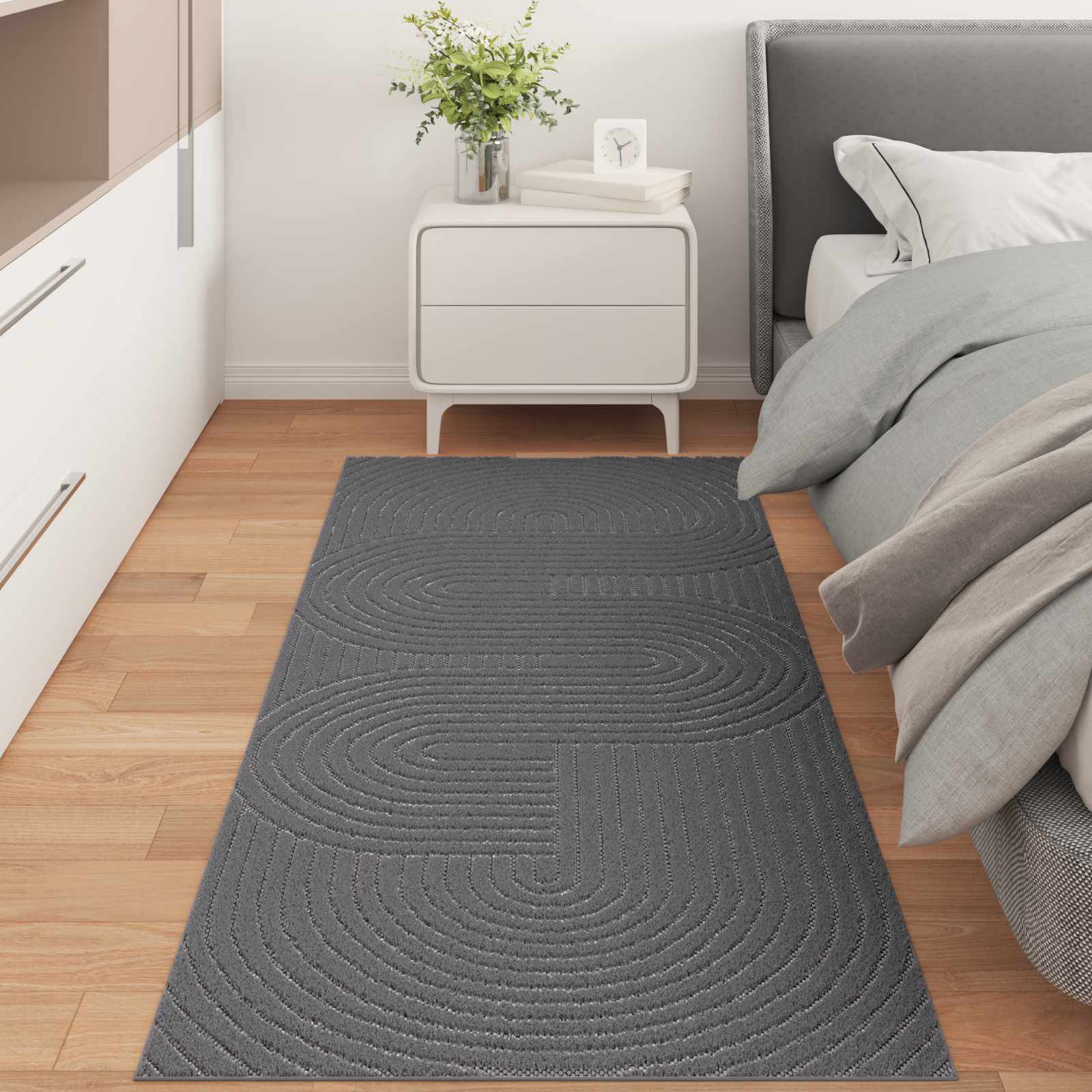 Områdetæpper Rektangulær PALMERAS Antracit 200 x 80 cm billede