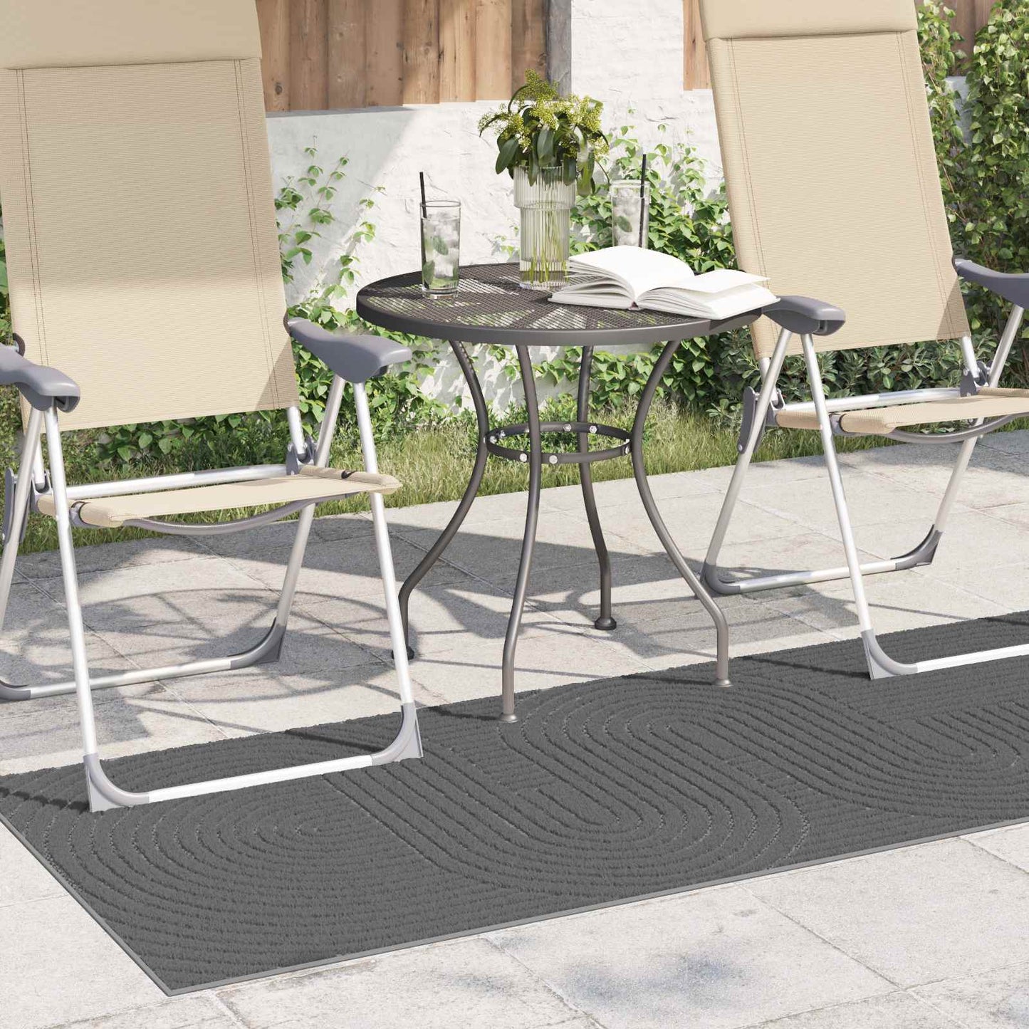Områdetæpper Rektangulær PALMERAS Antracit 200 x 80 cm
