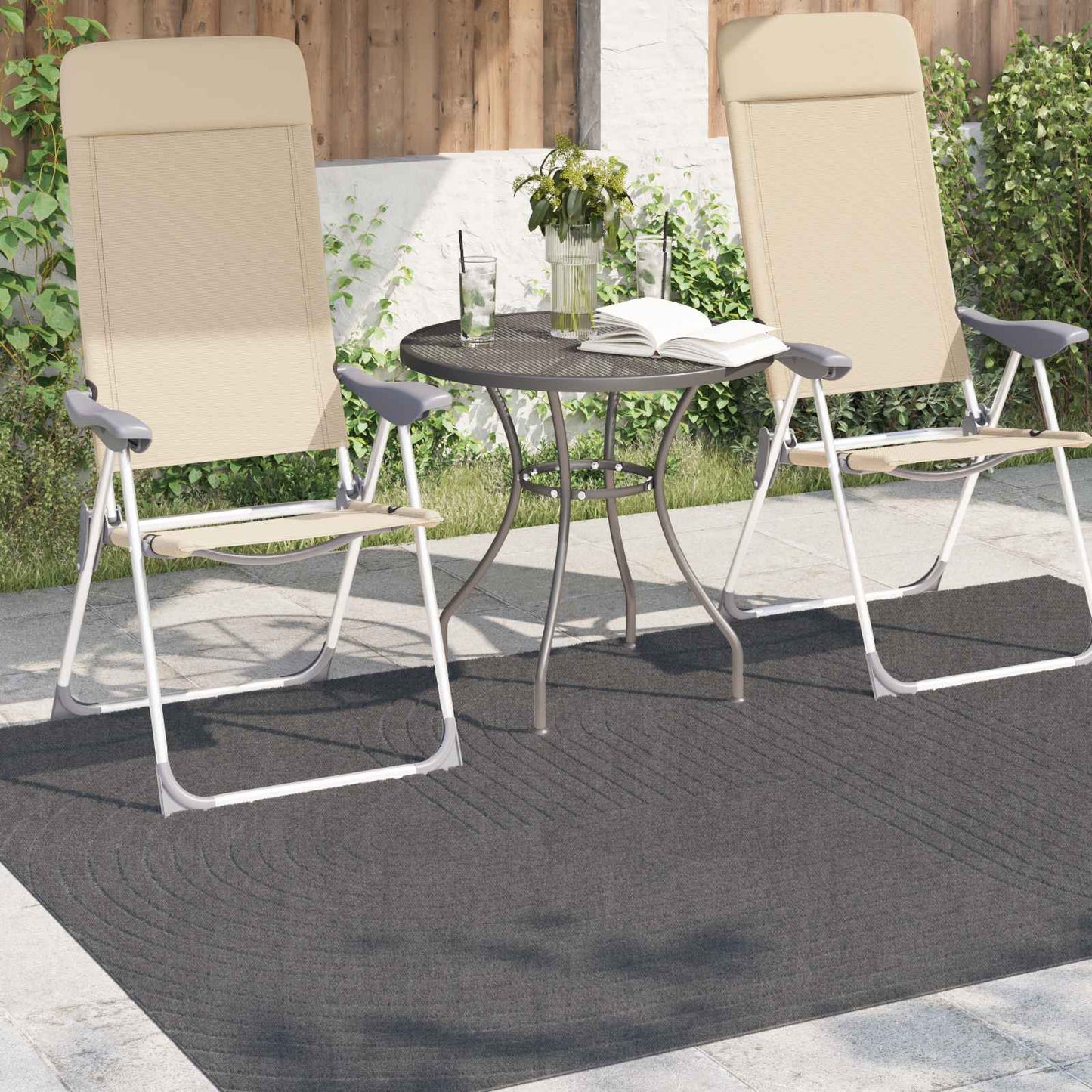Områdetæpper PALMERAS Antracit 230 x 160 cm Polyester