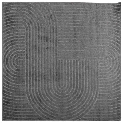 Områdetæpper Firkantet PALMERAS Antracit 120 x 120 cm Polyester