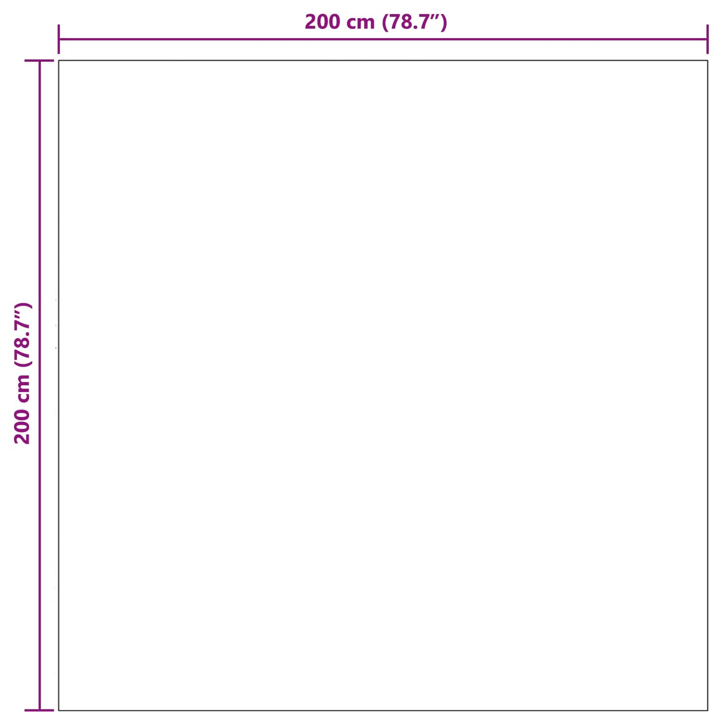 Områdetæpper Firkantet PALMERAS Antracit 200 x 200 cm Polyester