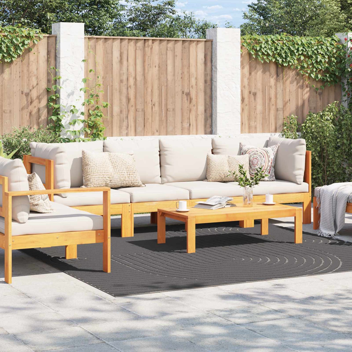 Områdetæpper Firkantet PALMERAS Antracit 240 x 240 cm Polyester