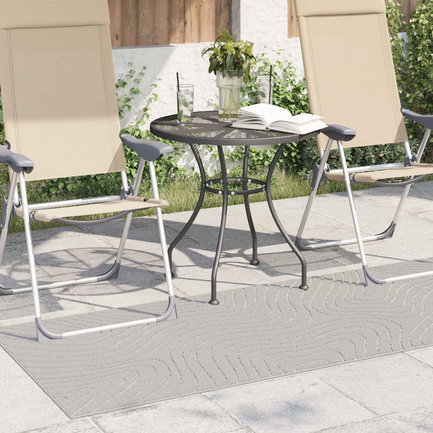 Områdetæpper Rektangulær PALMERAS Creme 150 x 80 cm Polyester