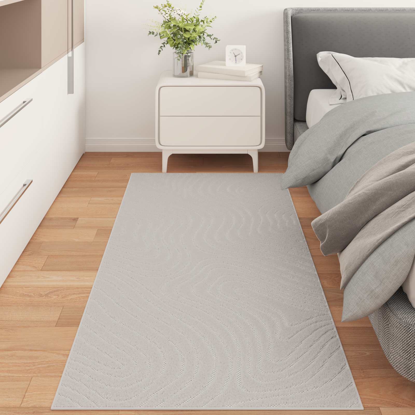 Områdetæpper Rektangulær PALMERAS Creme 200 x 80 cm Polyester billede