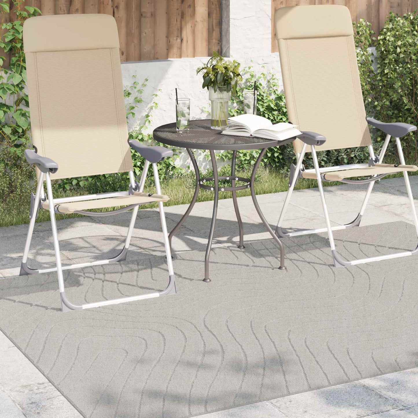 Områdetæpper Rektangulær PALMERAS Creme 200 x 140 cm Polyester
