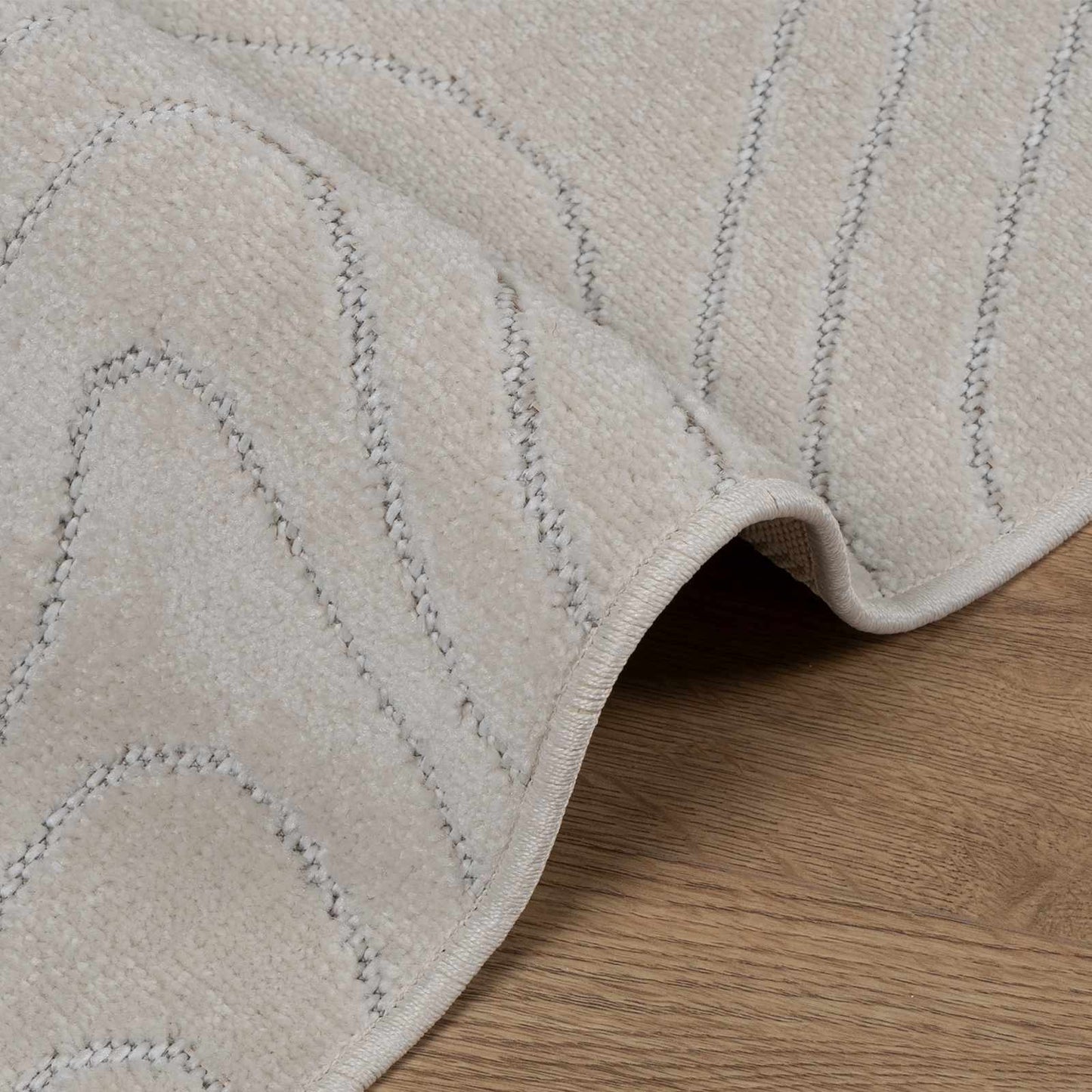 Områdetæpper Rektangulær PALMERAS Creme 280 x 200 cm Polyester
