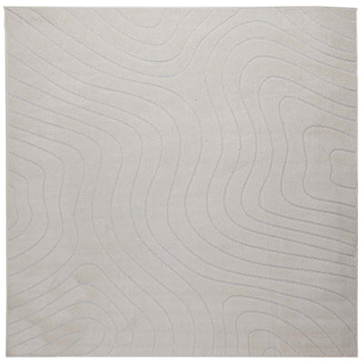 Områdetæpper Firkantet PALMERAS Creme 240 x 240 cm Polyester