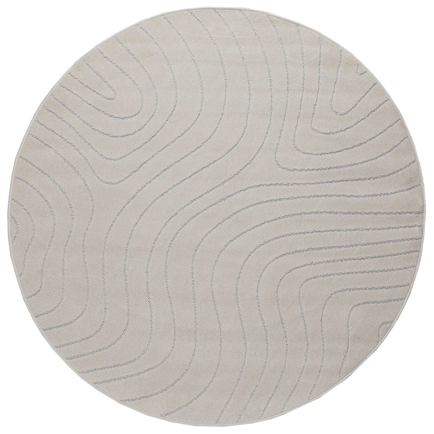 Områdetæpper Rund PALMERAS Creme Ø 200 CM Polyester