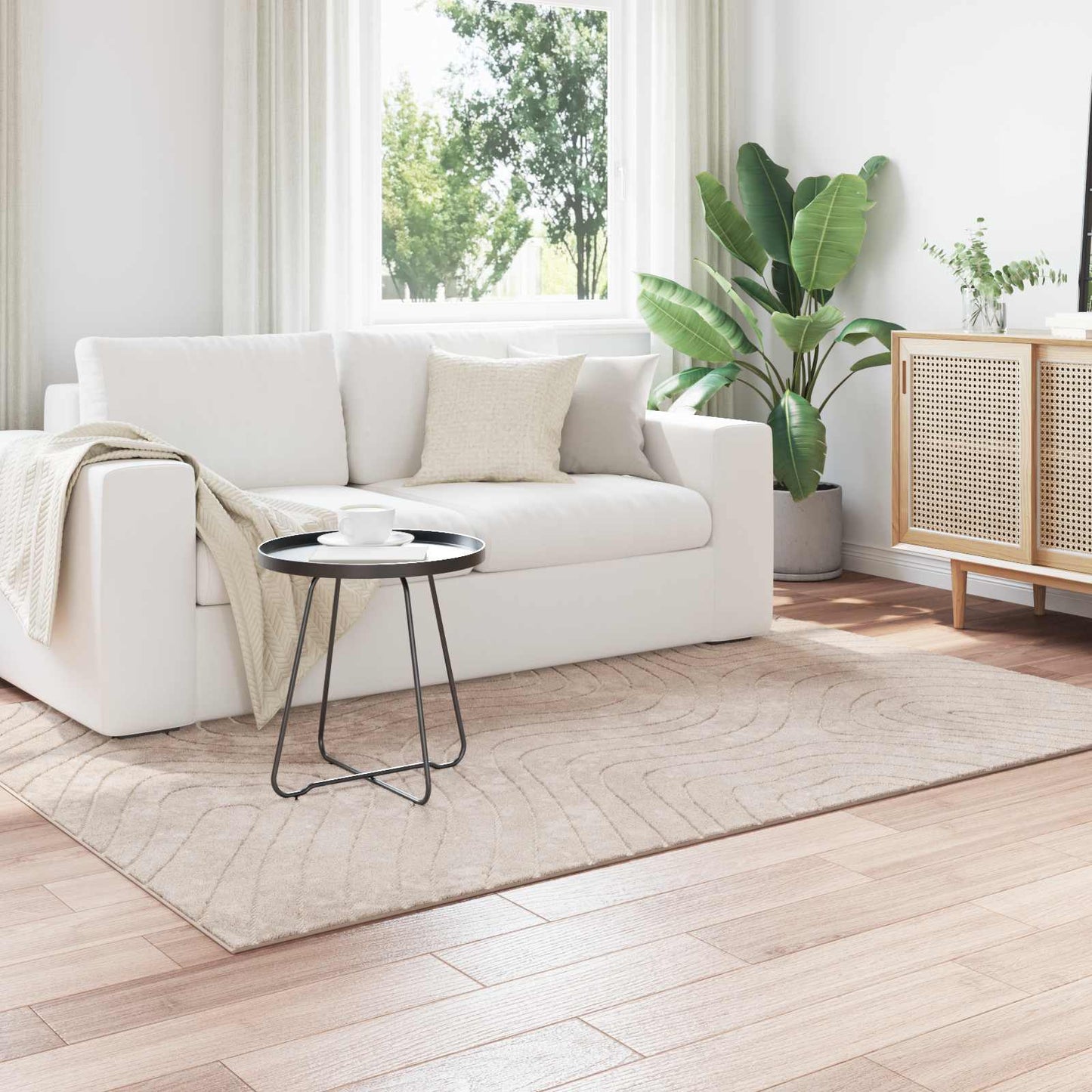 Områdetæpper Rektangulær PALMERAS Beige 120 x 170 cm Polyester
