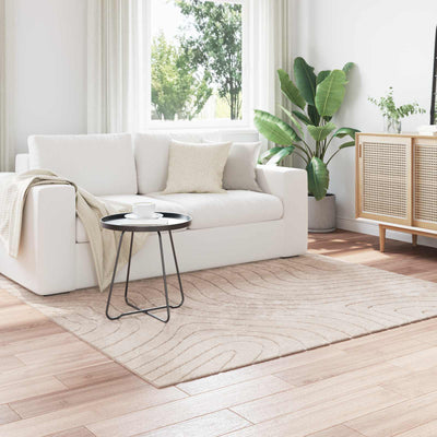 Områdetæpper Firkantet PALMERAS Beige 120 x 120 cm Polyester
