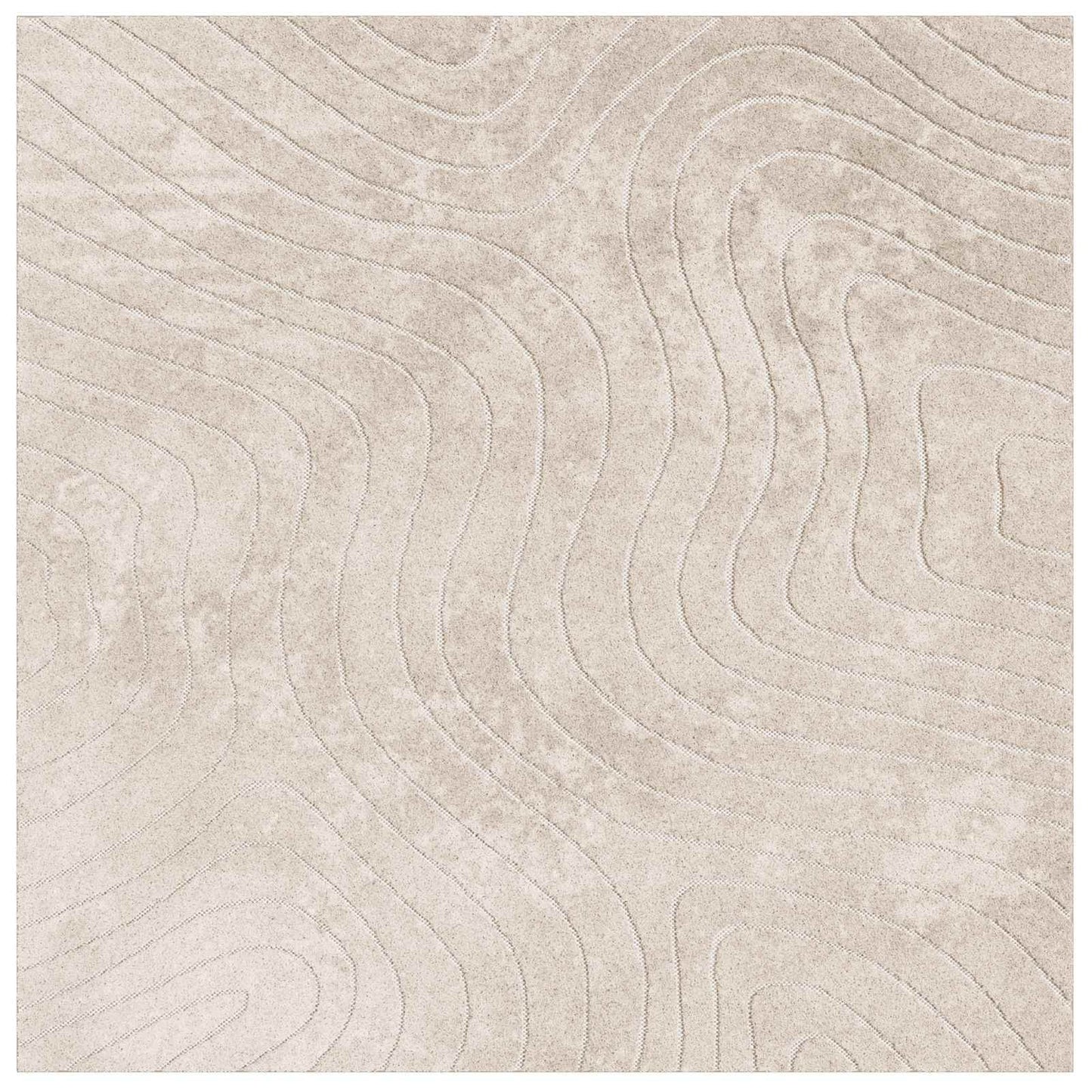 Områdetæpper Firkantet PALMERAS Beige 200 x 200 cm Polyester