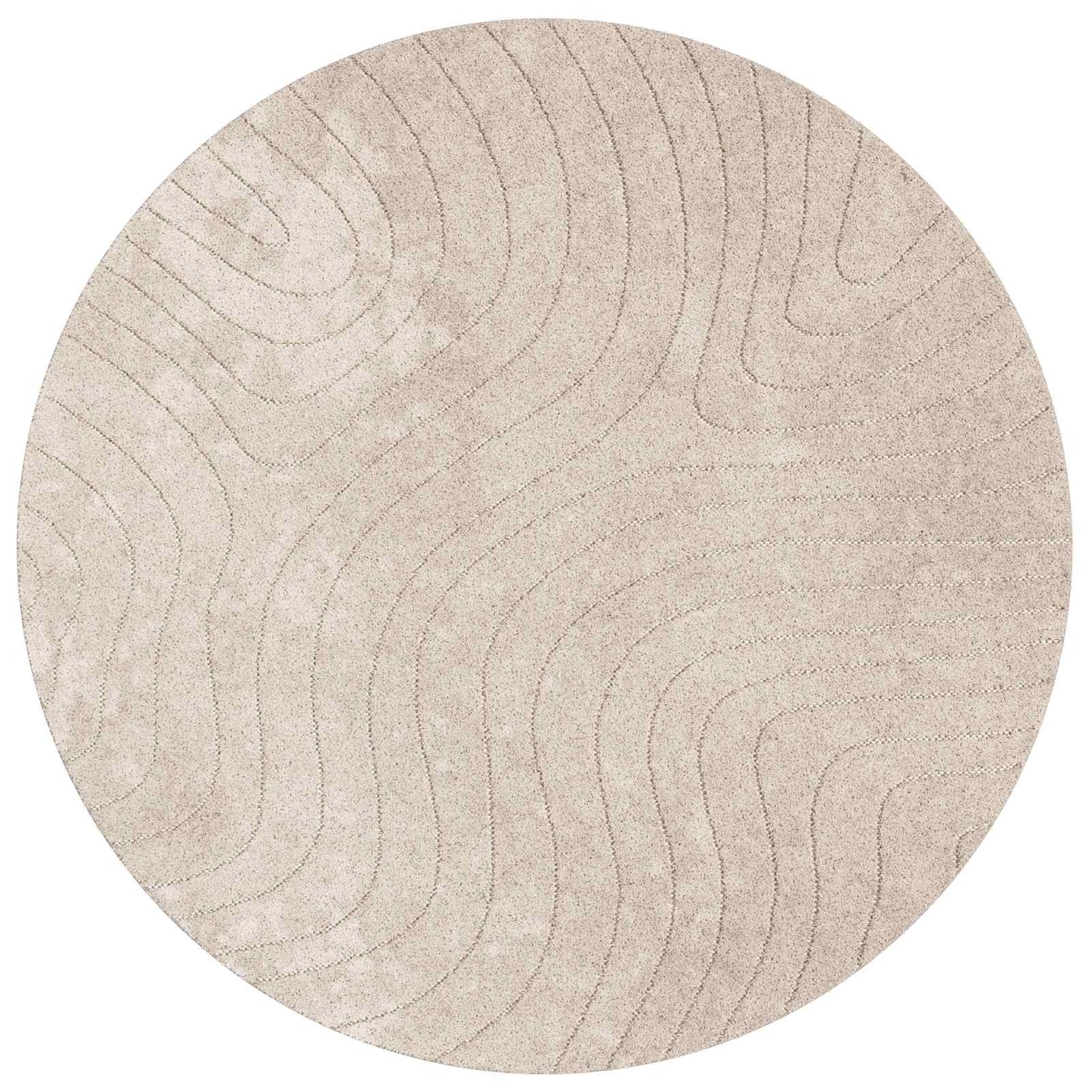 Områdetæpper Rund PALMERAS Beige Ø 120 CM Polyester