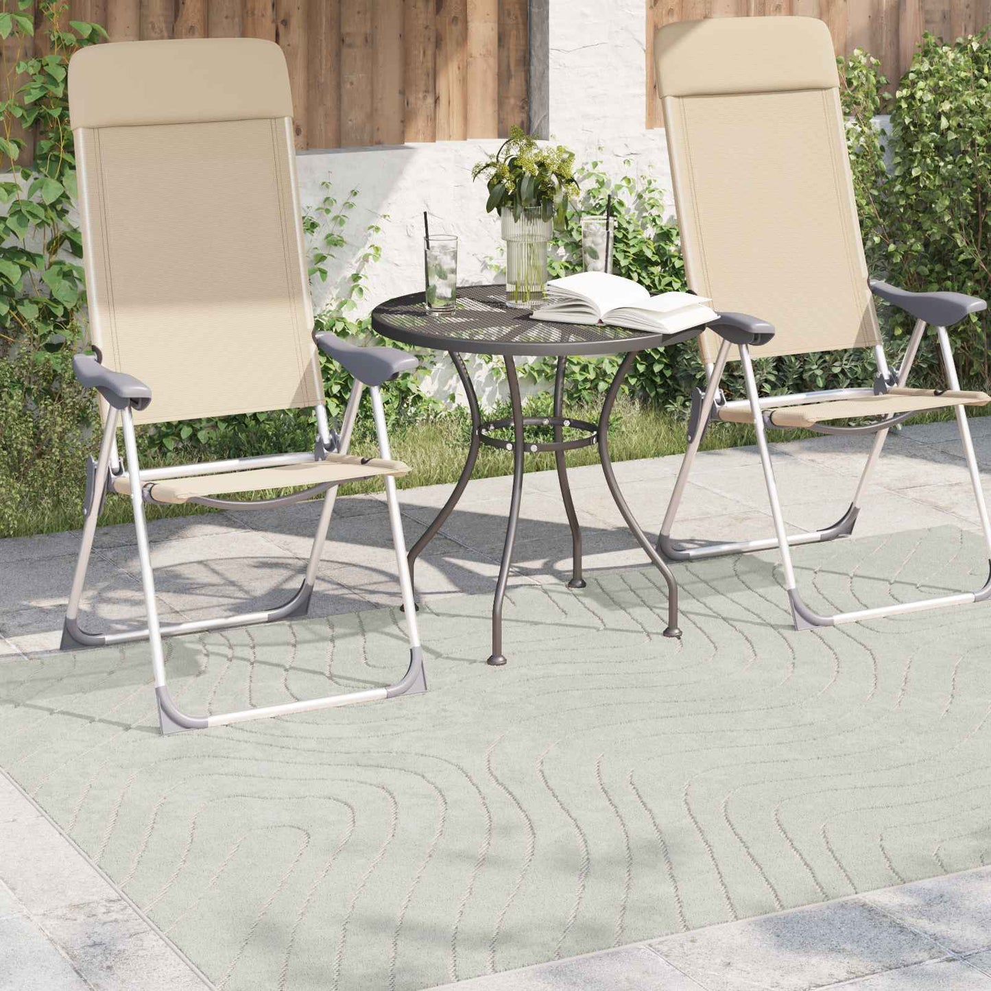 Områdetæpper Rektangulær PALMERAS Grøn 140 x 200 cm Polyester