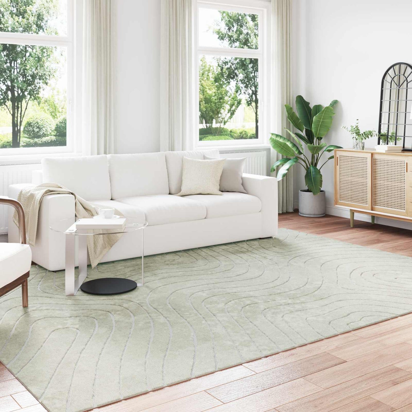 Områdetæpper Rektangulær PALMERAS Grøn 240 x 340 cm Polyester