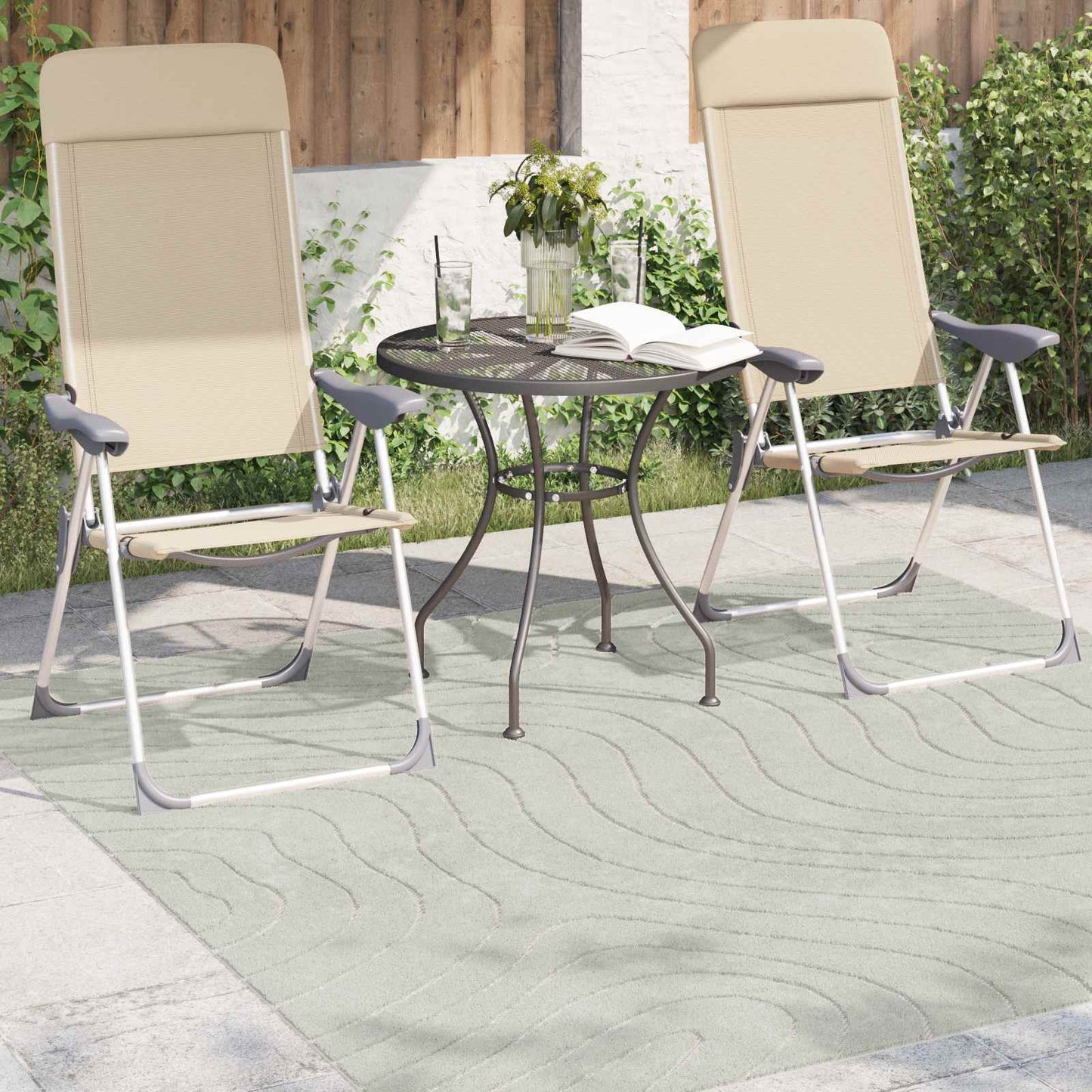 Områdetæpper Firkantet PALMERAS Grøn 120 x 120 cm Polyester