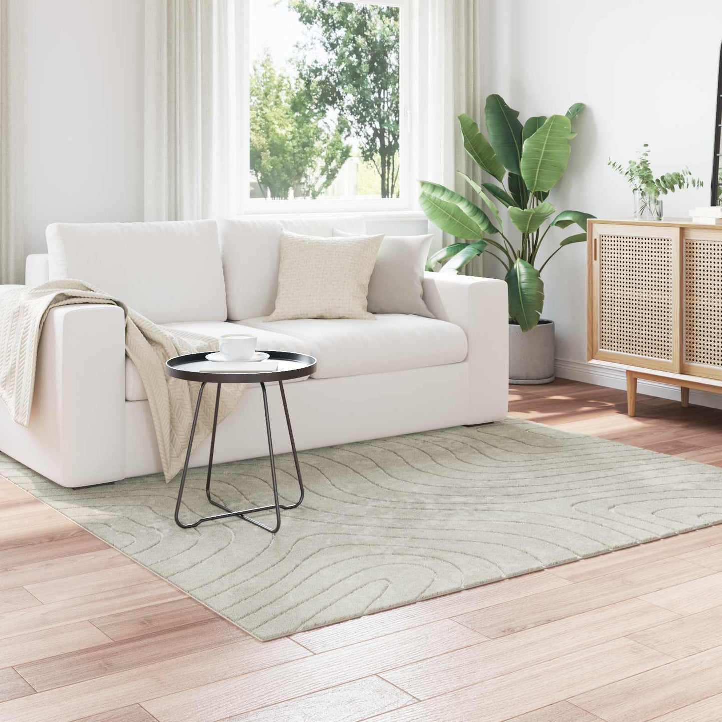 Områdetæpper Firkantet PALMERAS Grøn 200 x 200 cm Polyester