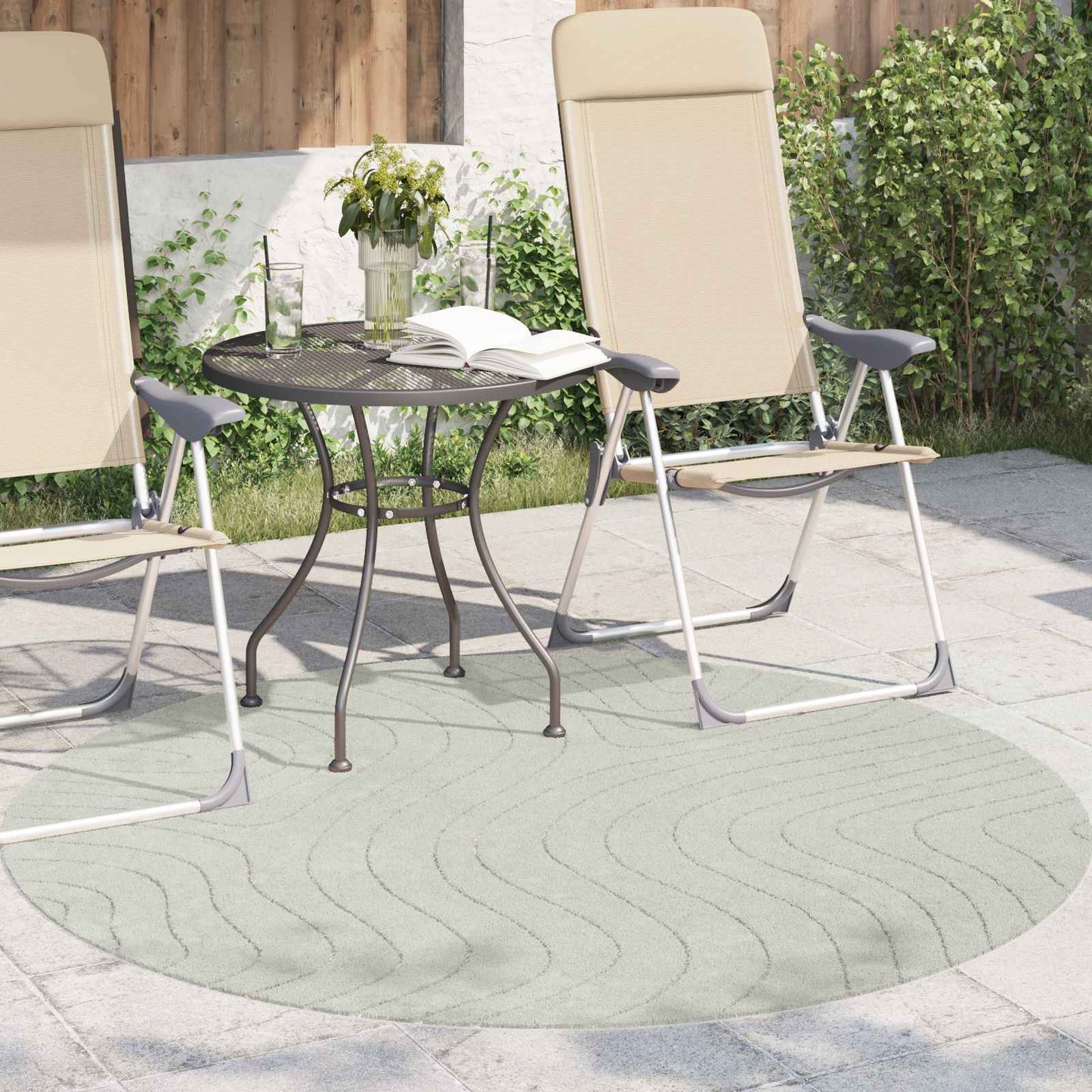 Områdetæpper Rund PALMERAS Grøn Ø 160 CM Polyester