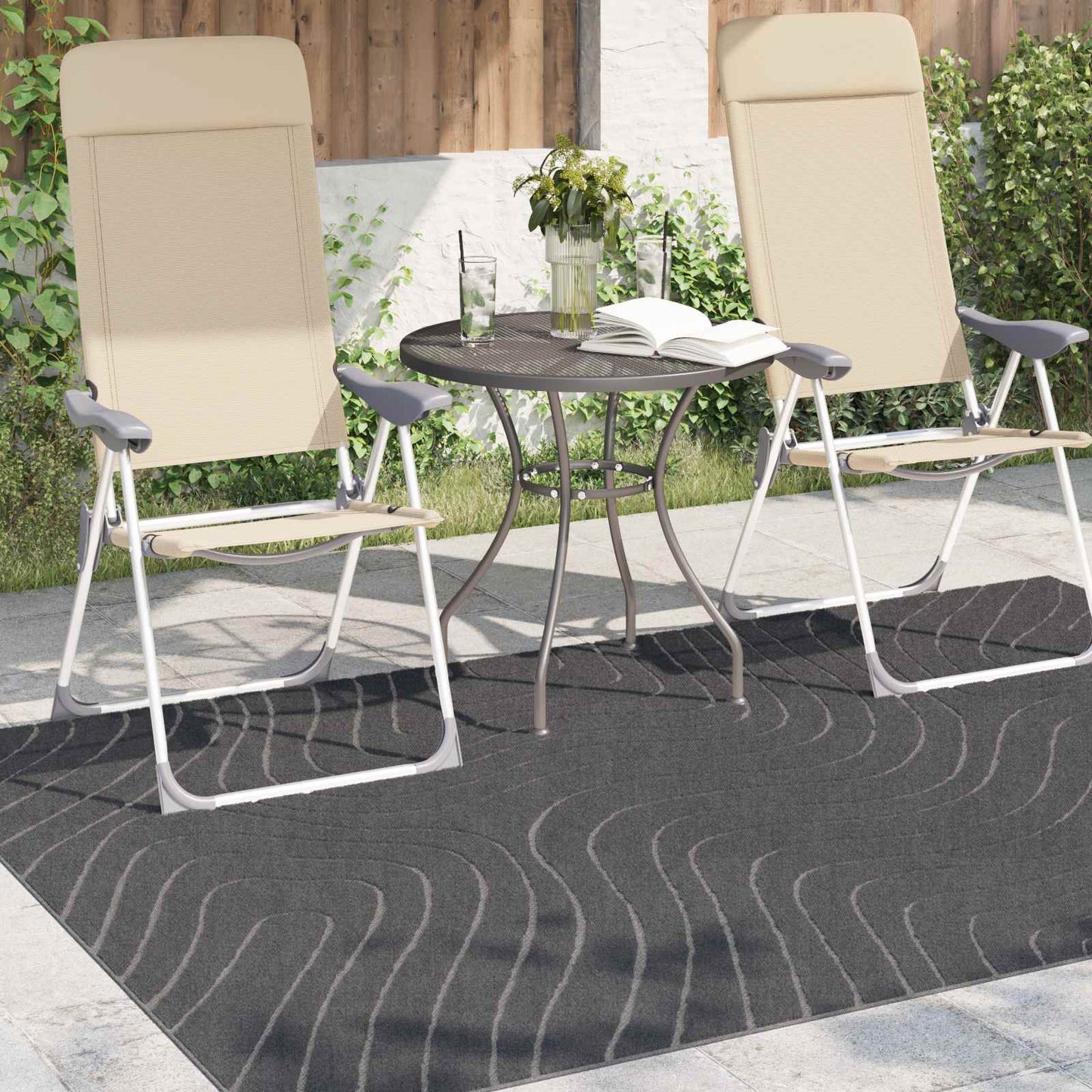 Områdetæpper PALMERAS Antracit 230 x 160 cm Polyester