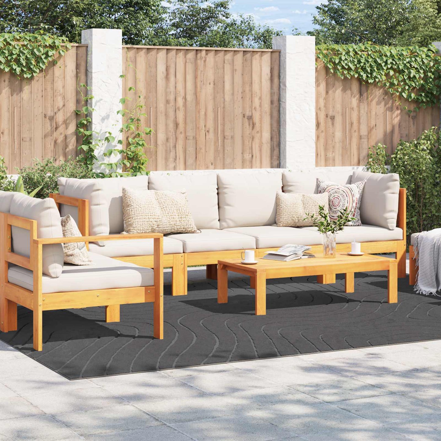 Indendørs og udendørs tæppe PALMERAS Antracit 280 x 200 cm