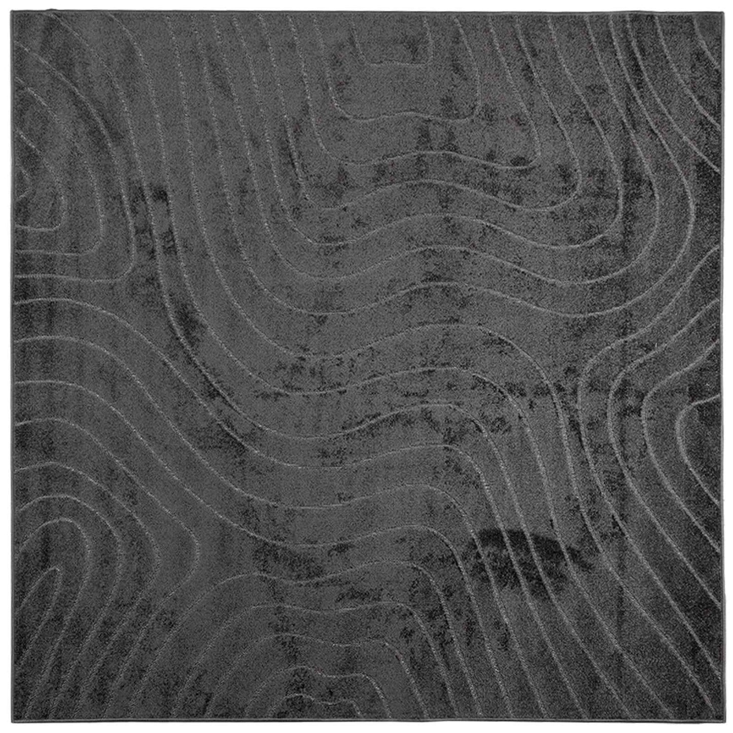 Områdetæpper Firkantet PALMERAS Antracit 240 x 240 cm Polyester