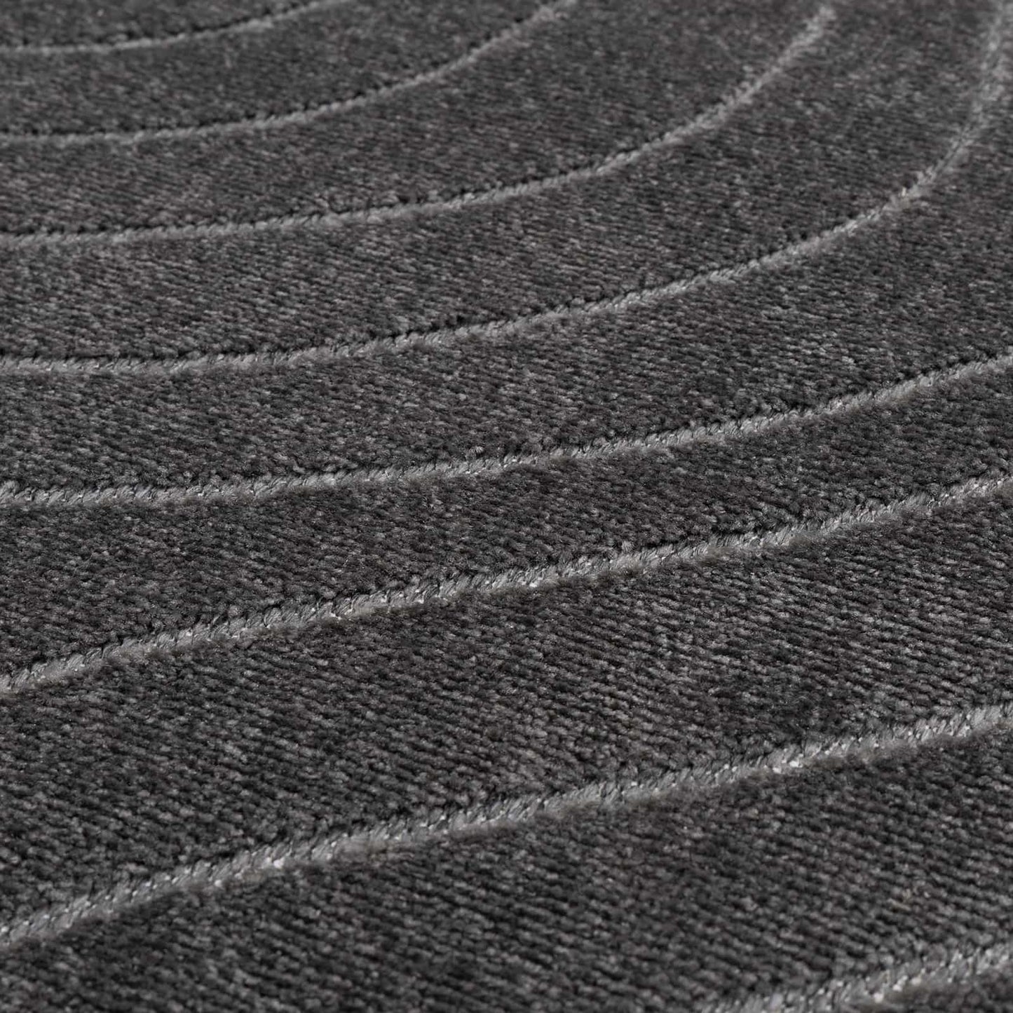 Områdetæpper Rund PALMERAS Antracit Ø 120 CM Polyester