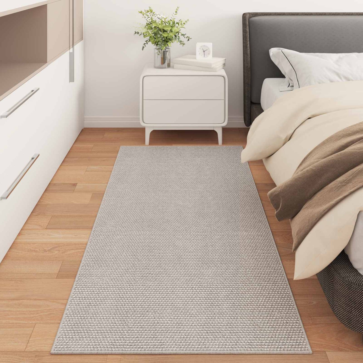 Områdetæpper Rektangulær LUGO Creme 150 x 80 cm Polyester