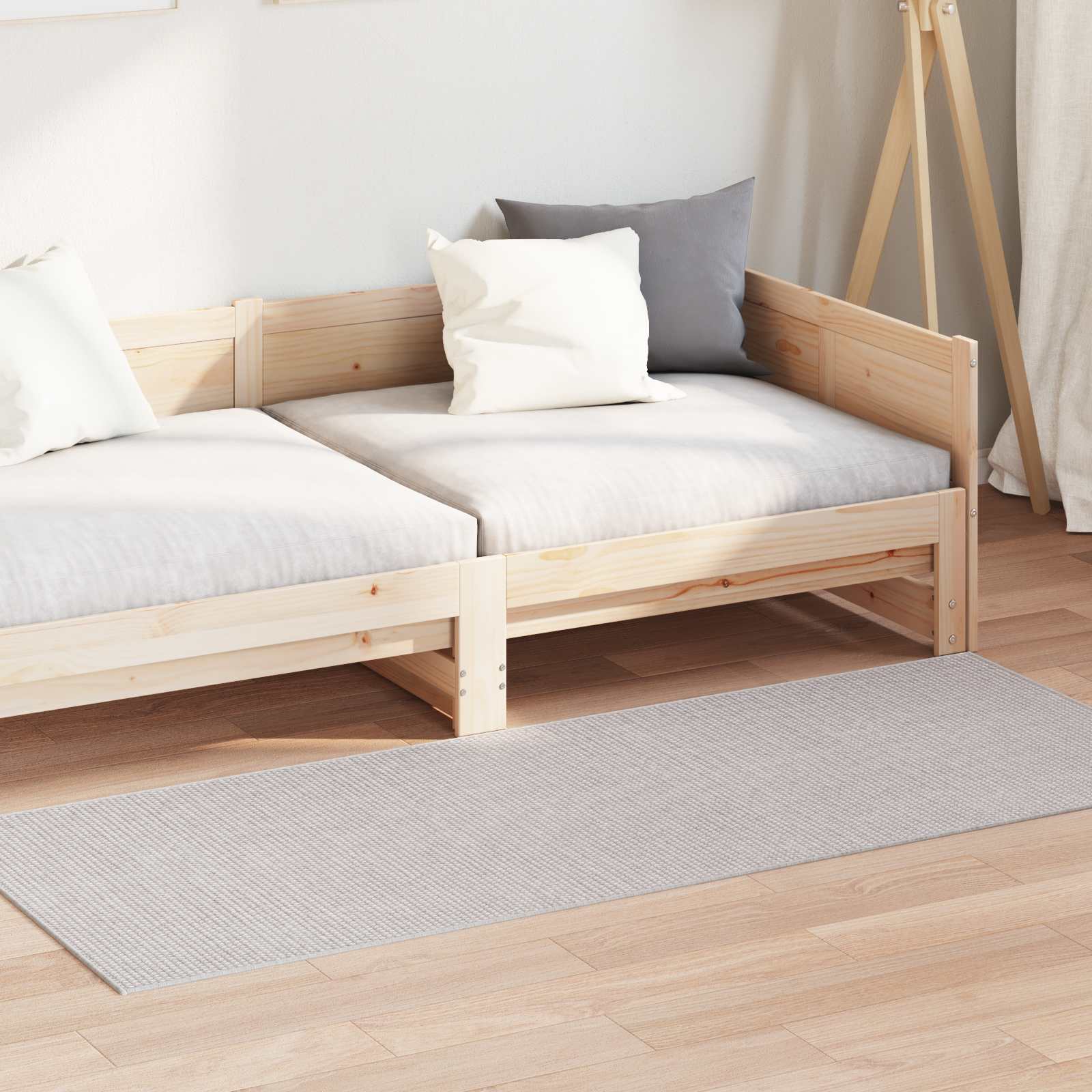 Områdetæpper Rektangulær LUGO Creme 200 x 80 cm Polyester billede