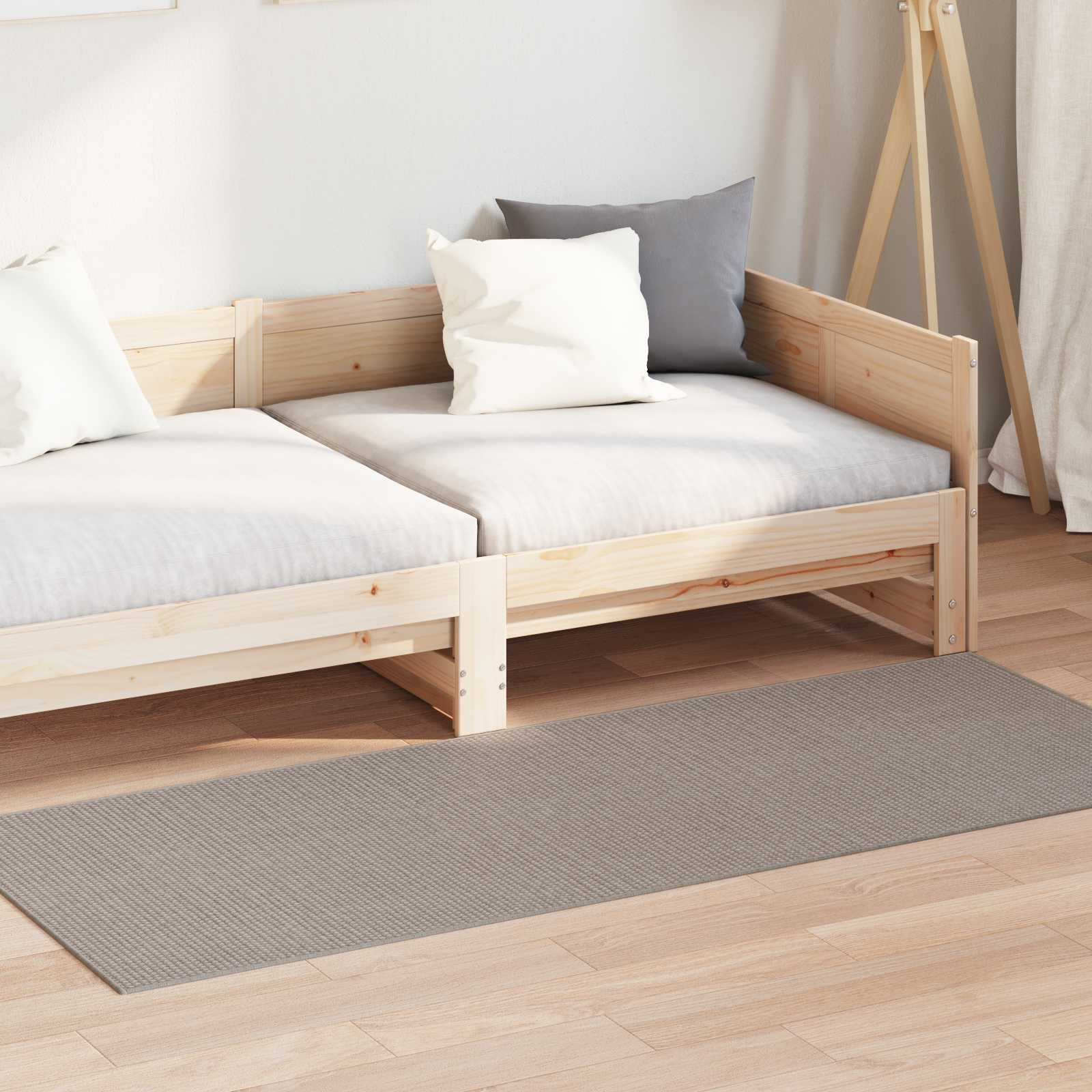 Områdetæpper Rektangulær LUGO Gråbrun 80 x 150 cm Polyester billede