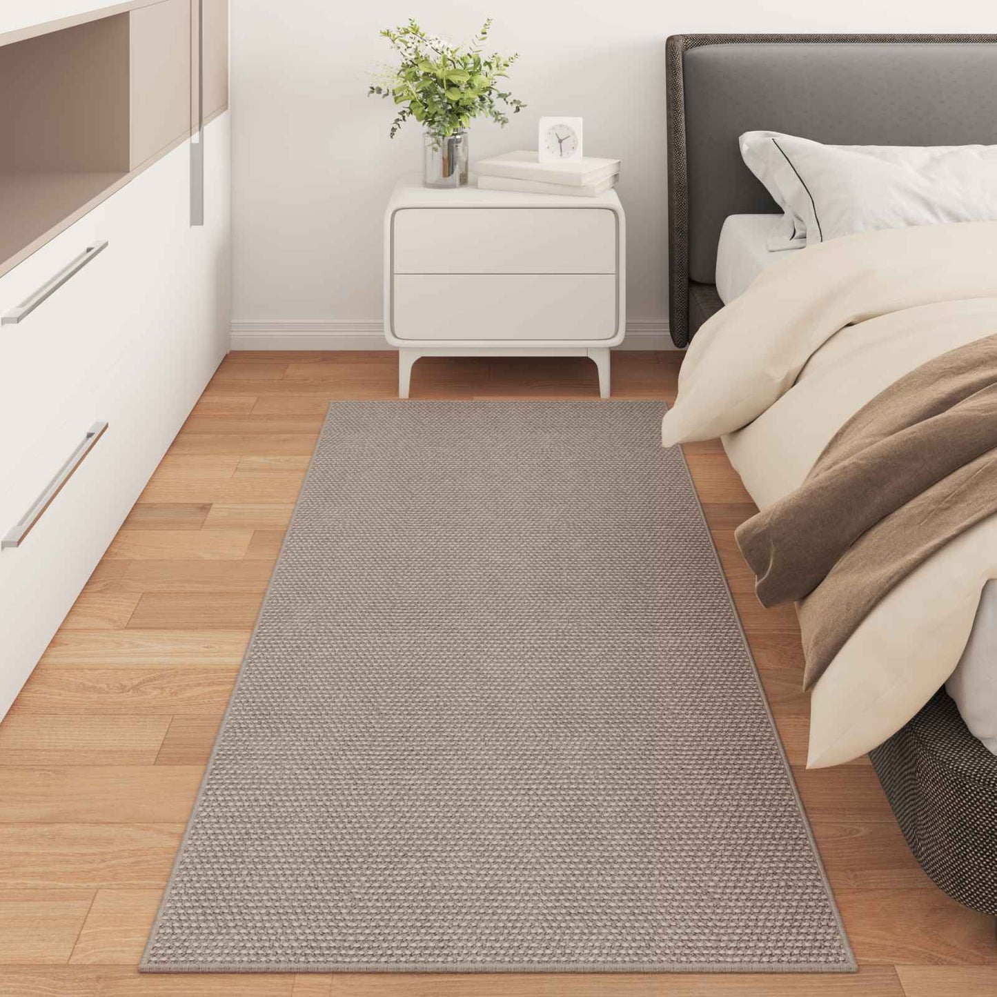 Områdetæpper Rektangulær LUGO Gråbrun 80 x 150 cm Polyester