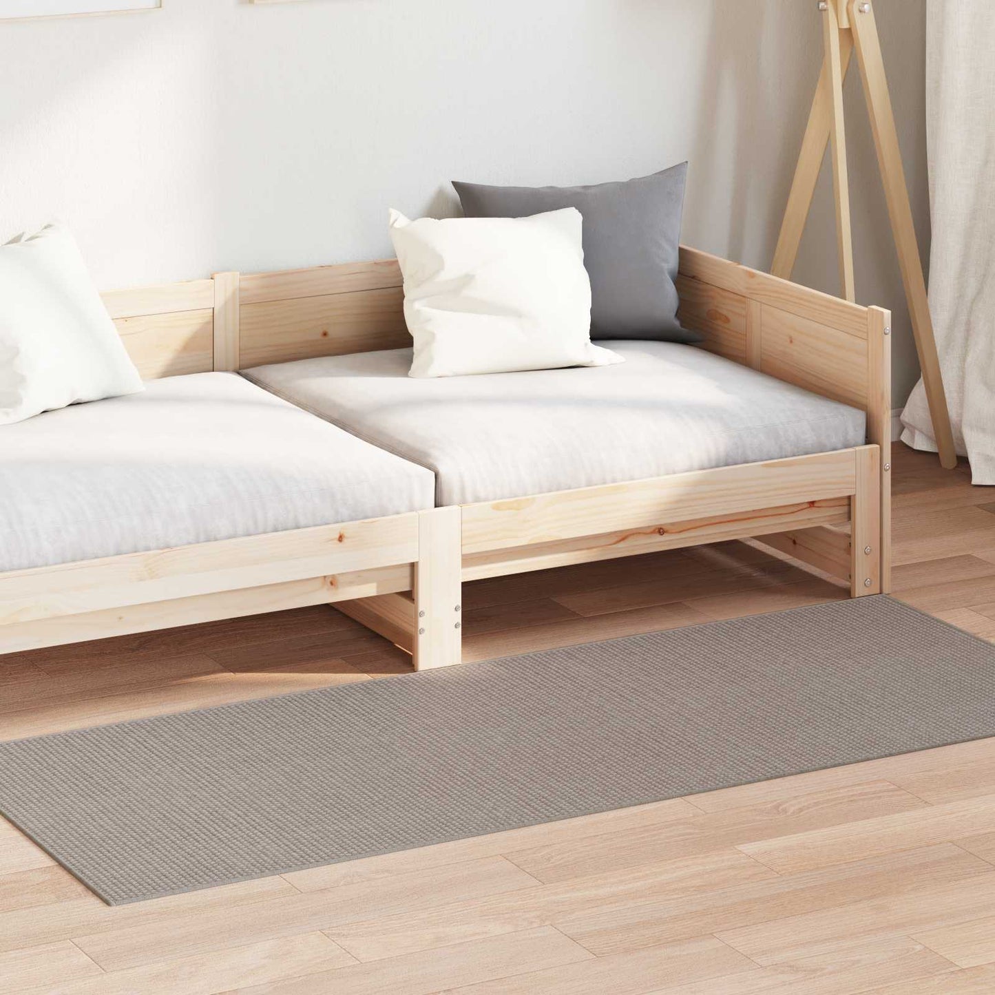Indendørs tæppe LUGO Gråbrun 80 x 200 cm Polyester