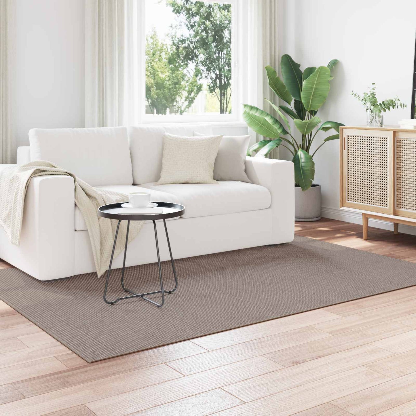 Områdetæpper Rektangulær LUGO Gråbrun 160 x 230 cm Polyester