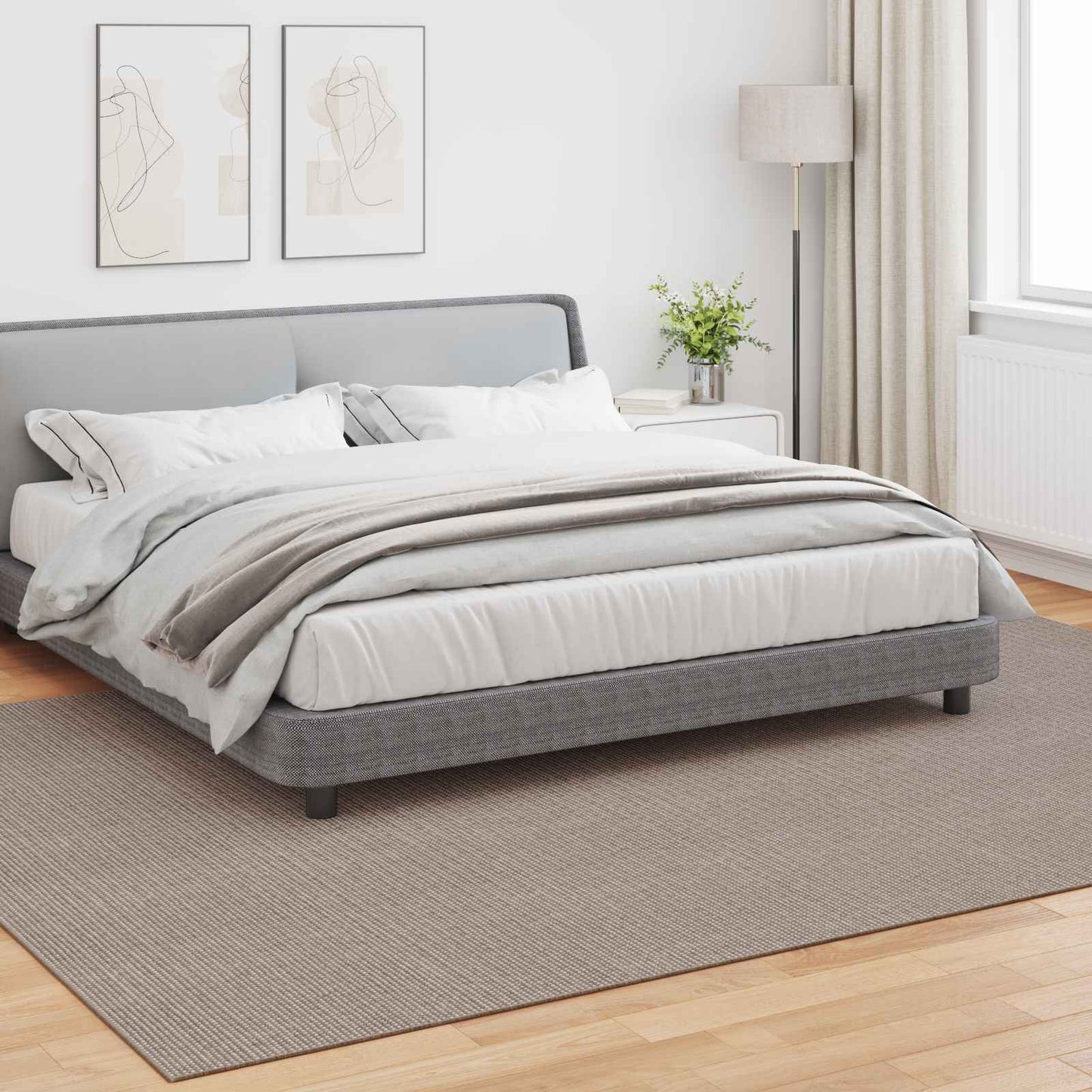 Områdetæpper Rektangulær LUGO Gråbrun 240 x 340 cm Polyester