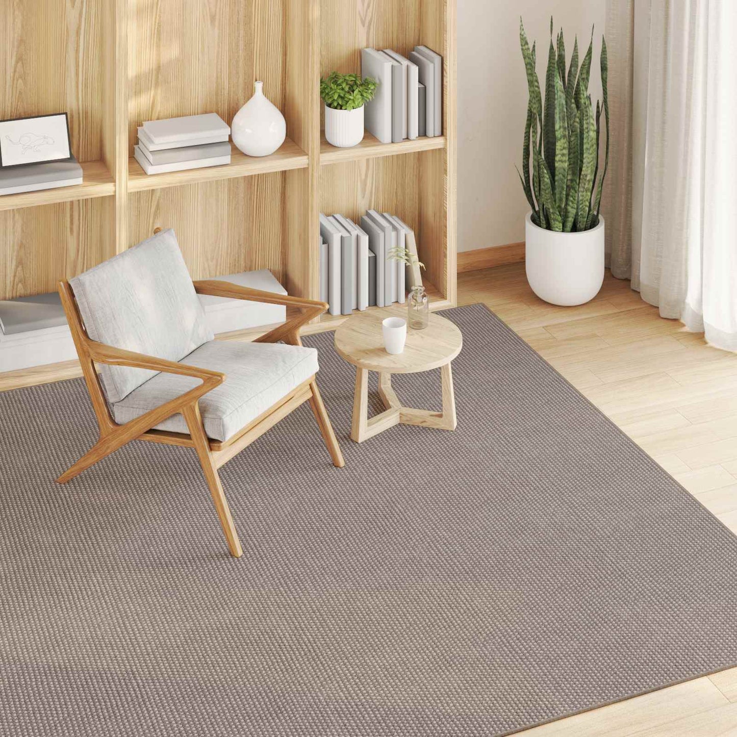 Områdetæpper Firkantet LUGO Gråbrun 120 x 120 cm Polyester