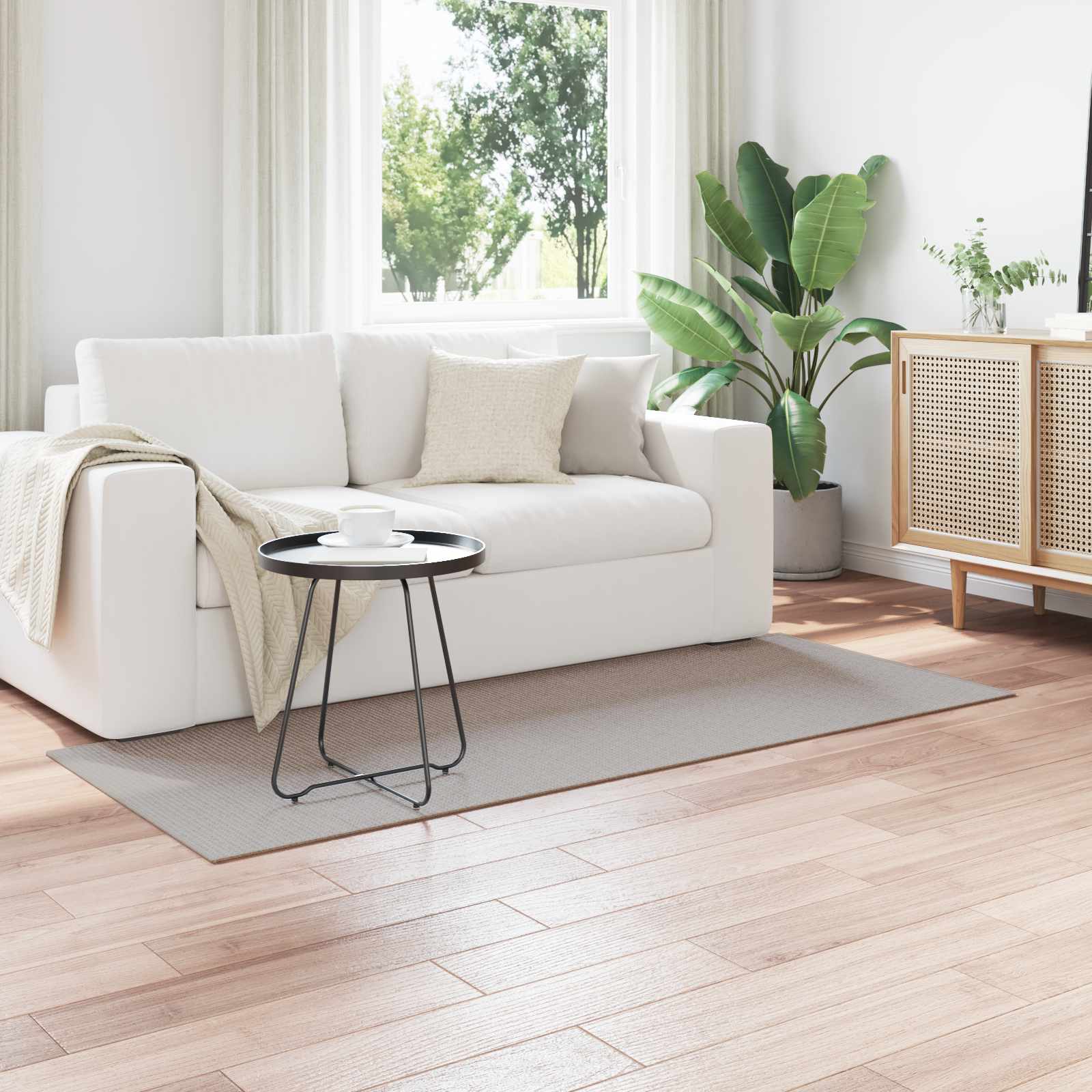 Områdetæpper LUGO Creme og Taupe 200 x 80 cm Polyester billede