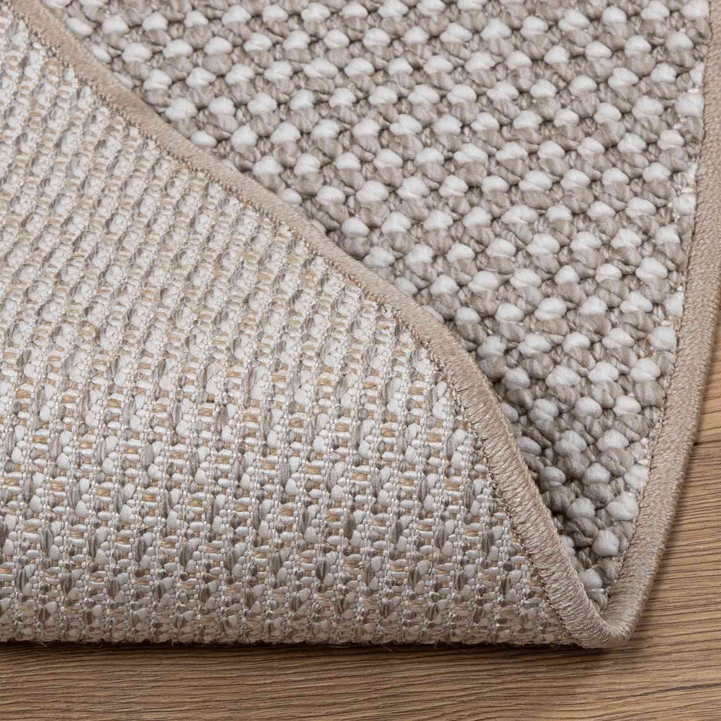 Områdetæpper Rund LUGO Creme og Taupe Ø 160 CM Polyester