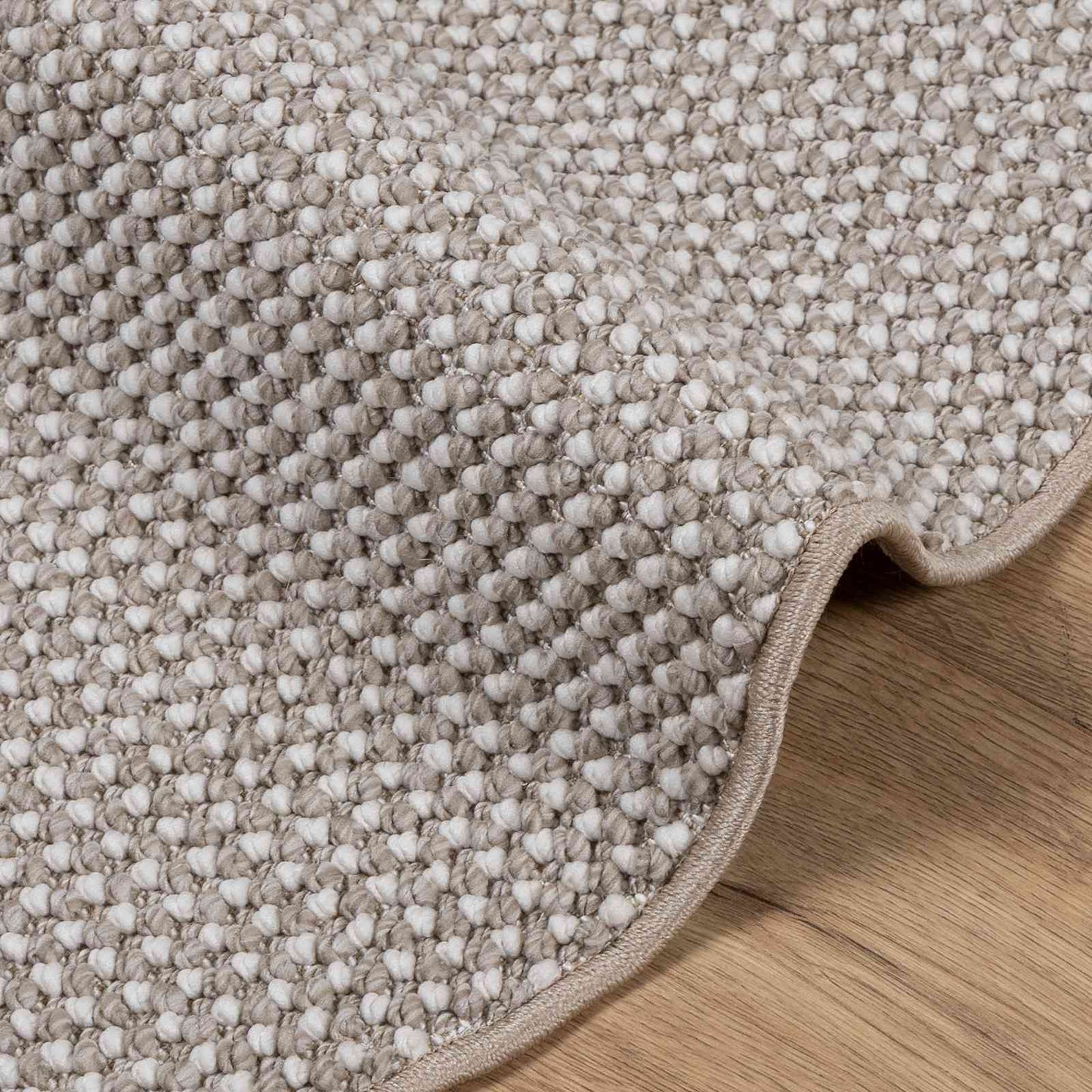 Områdetæpper Rund LUGO Creme og Taupe Ø 160 CM Polyester