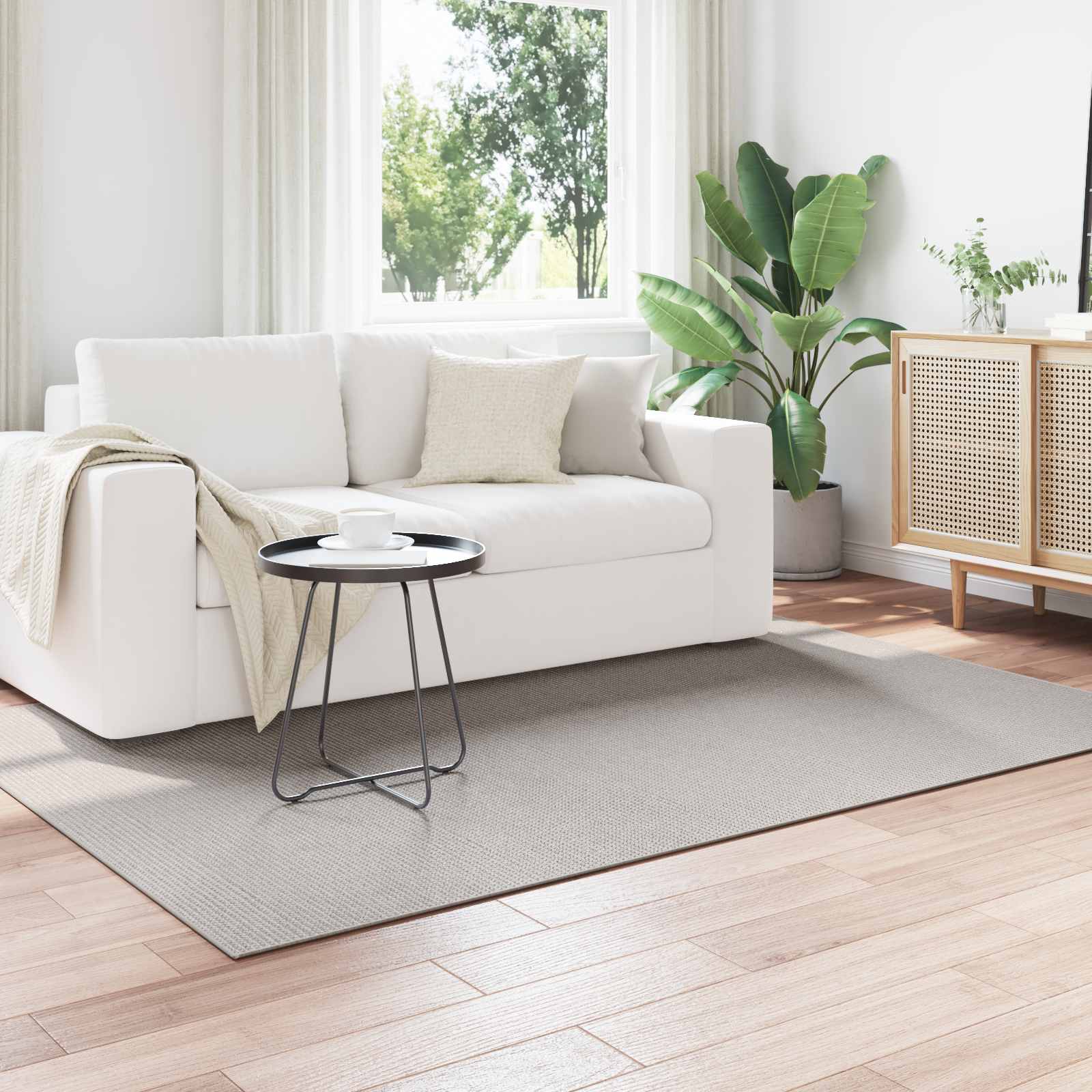 Områdetæpper LUGO Creme og grå 120 x 170 cm Polyester billede