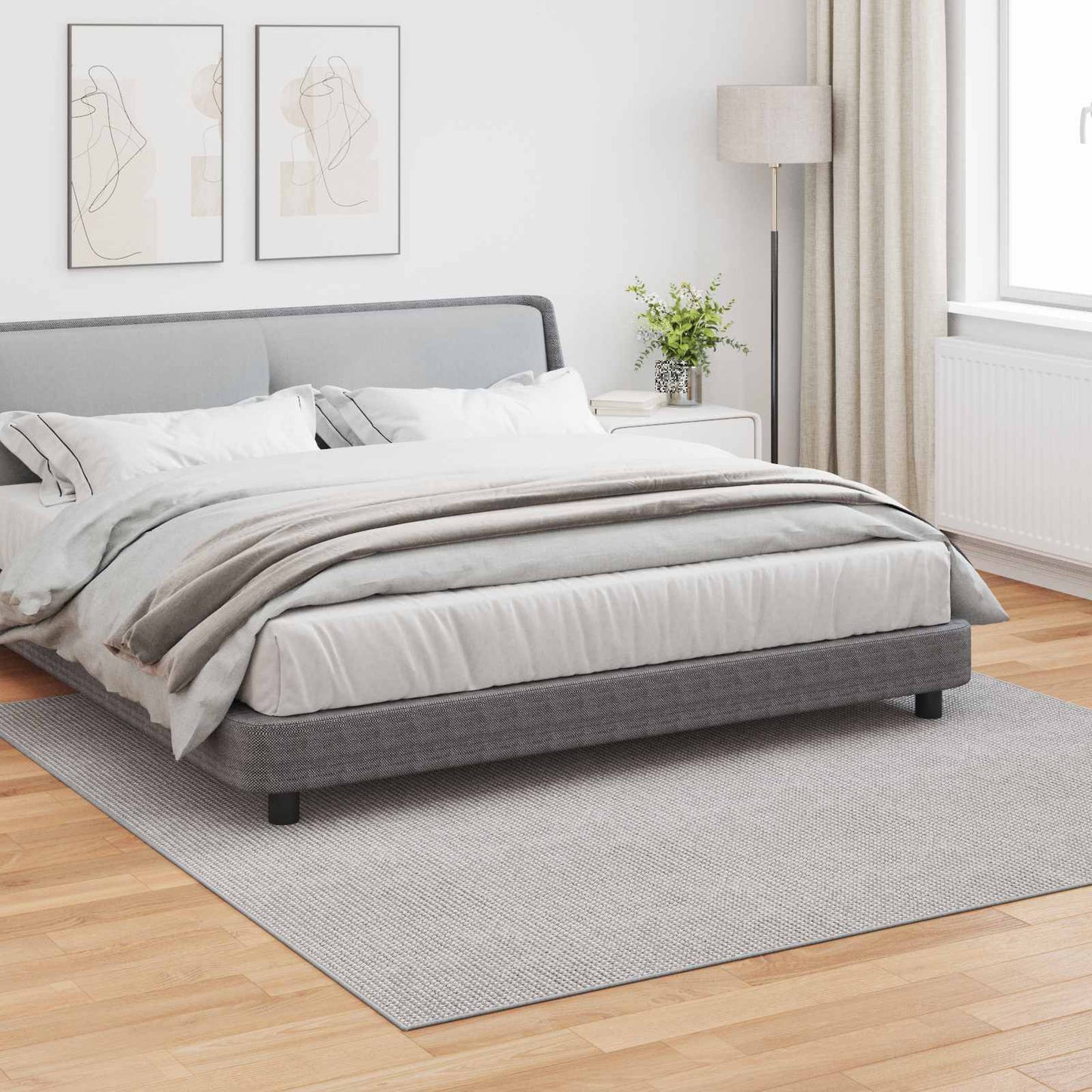 Områdetæpper Firkantet LUGO Creme og grå 240 x 240 cm Polyester