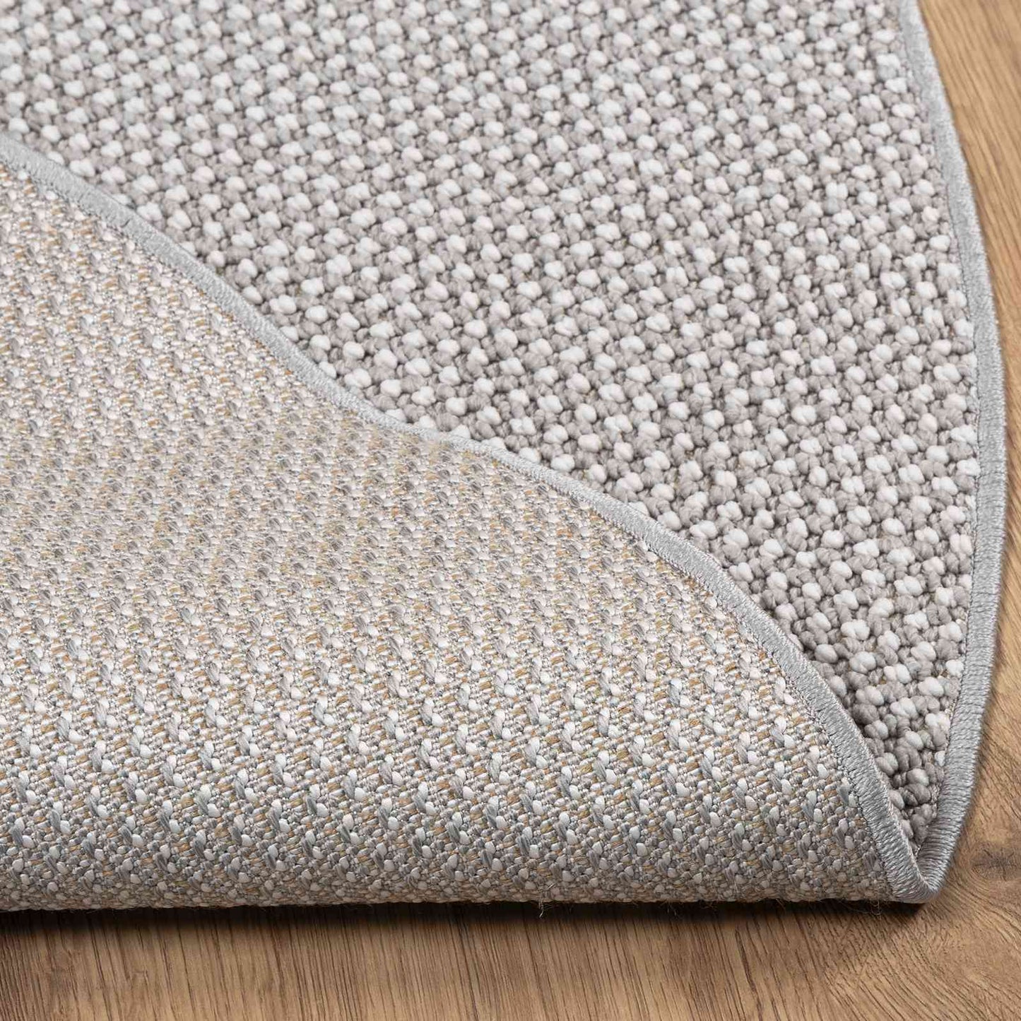 Områdetæpper Rund LUGO Creme og grå Ø 200 CM Polyester