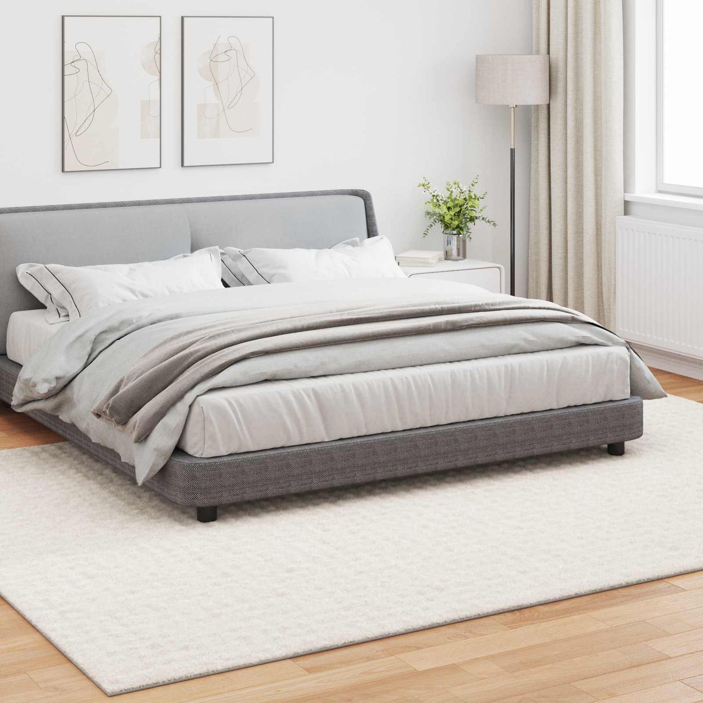 Områdetæpper Rektangulær SIROLO Creme 340 x 240 cm Polyester
