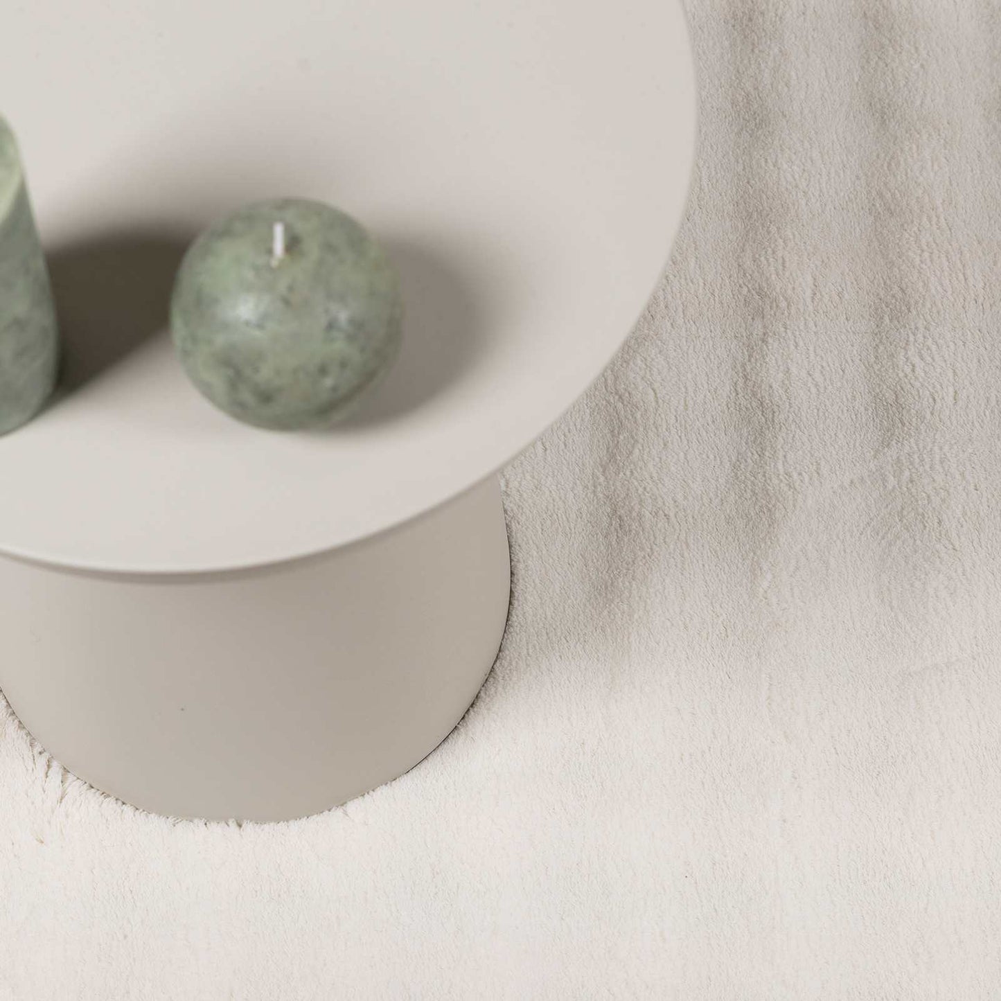 Områdetæpper Rund SIROLO Creme Ø 200 CM Polyester