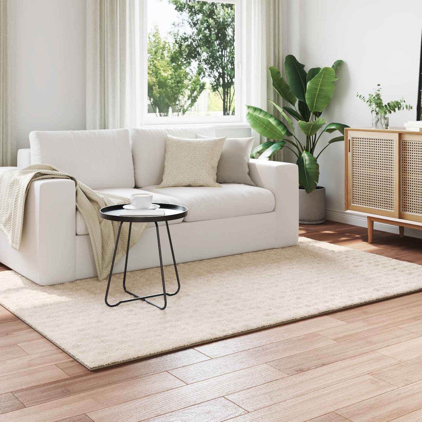 Områdetæpper Rektangulær SIROLO Beige 200 x 140 cm Polyester