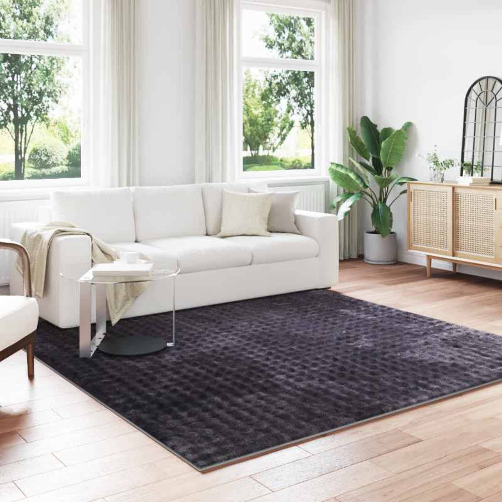 Områdetæpper Firkantet SIROLO Beige 120 x 120 cm Polyester billede