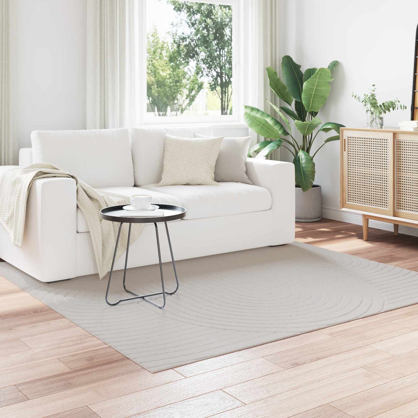 Områdetæpper SIROLO Sandfarvet 280 x 200 cm Polyester