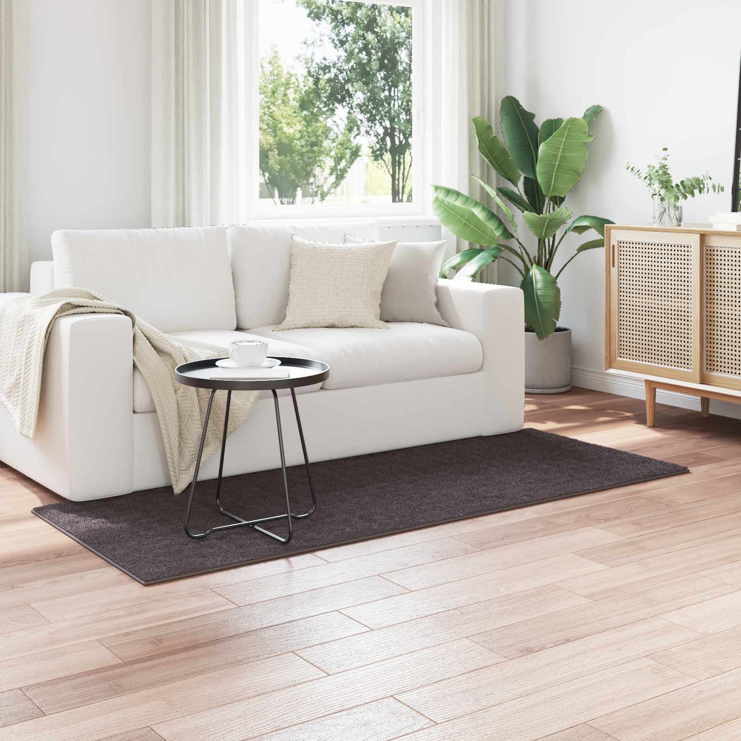 Områdetæpper Rektangulær SIROLO Antracit 200 x 80 cm Polyester