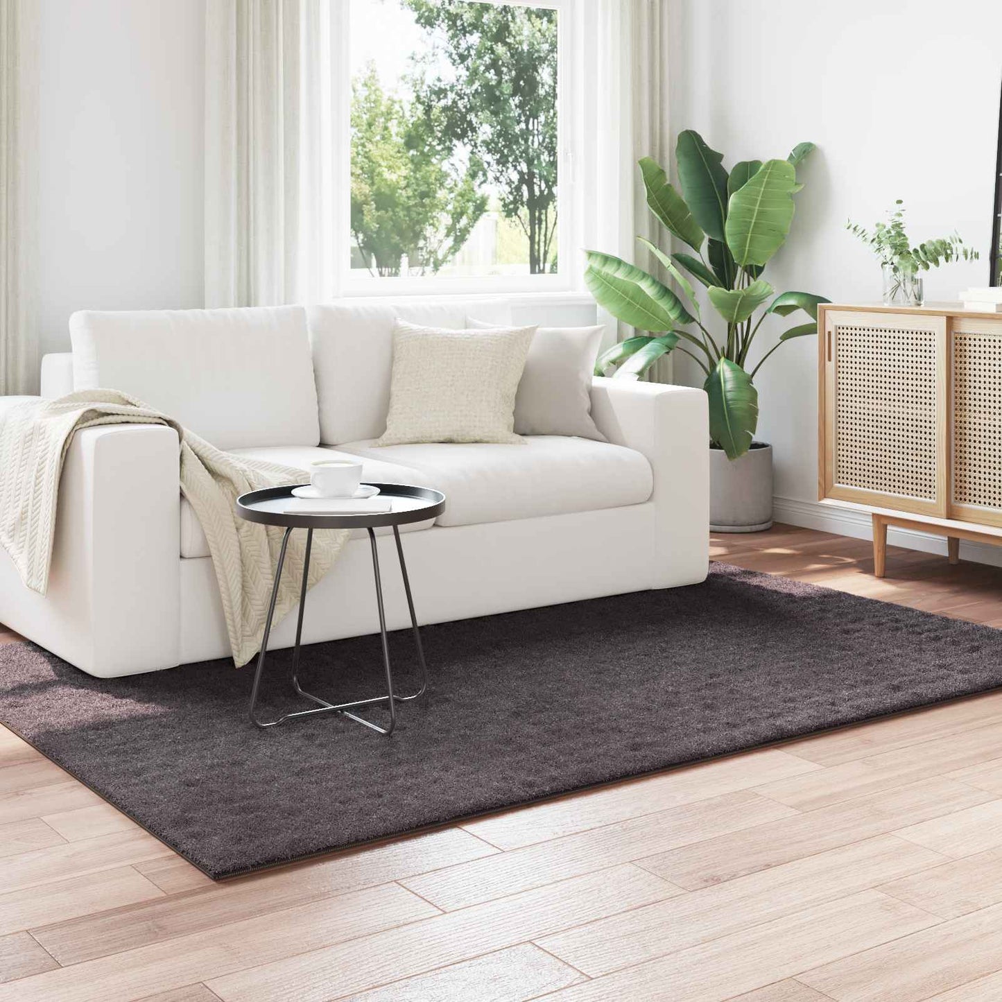 Områdetæpper Rektangulær SIROLO Antracit 170 x 120 cm Polyester