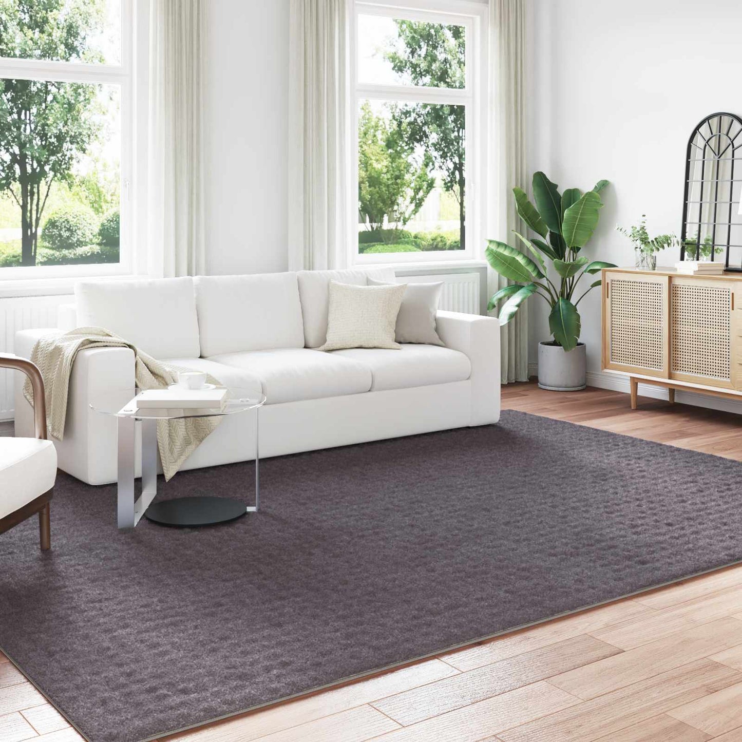 Områdetæpper Rektangulær SIROLO Antracit 280 x 200 cm Polyester