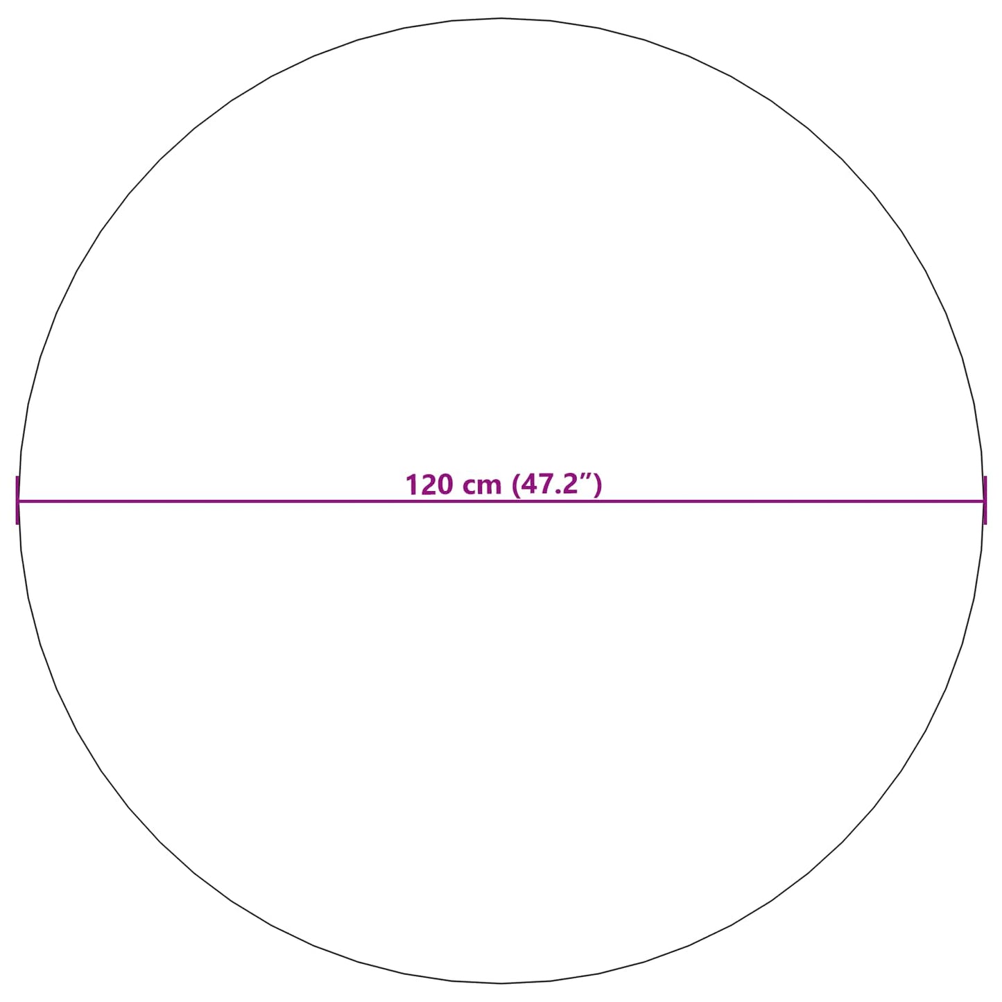 Områdetæpper Rund SIROLO Antracit Ø 120 CM Polyester