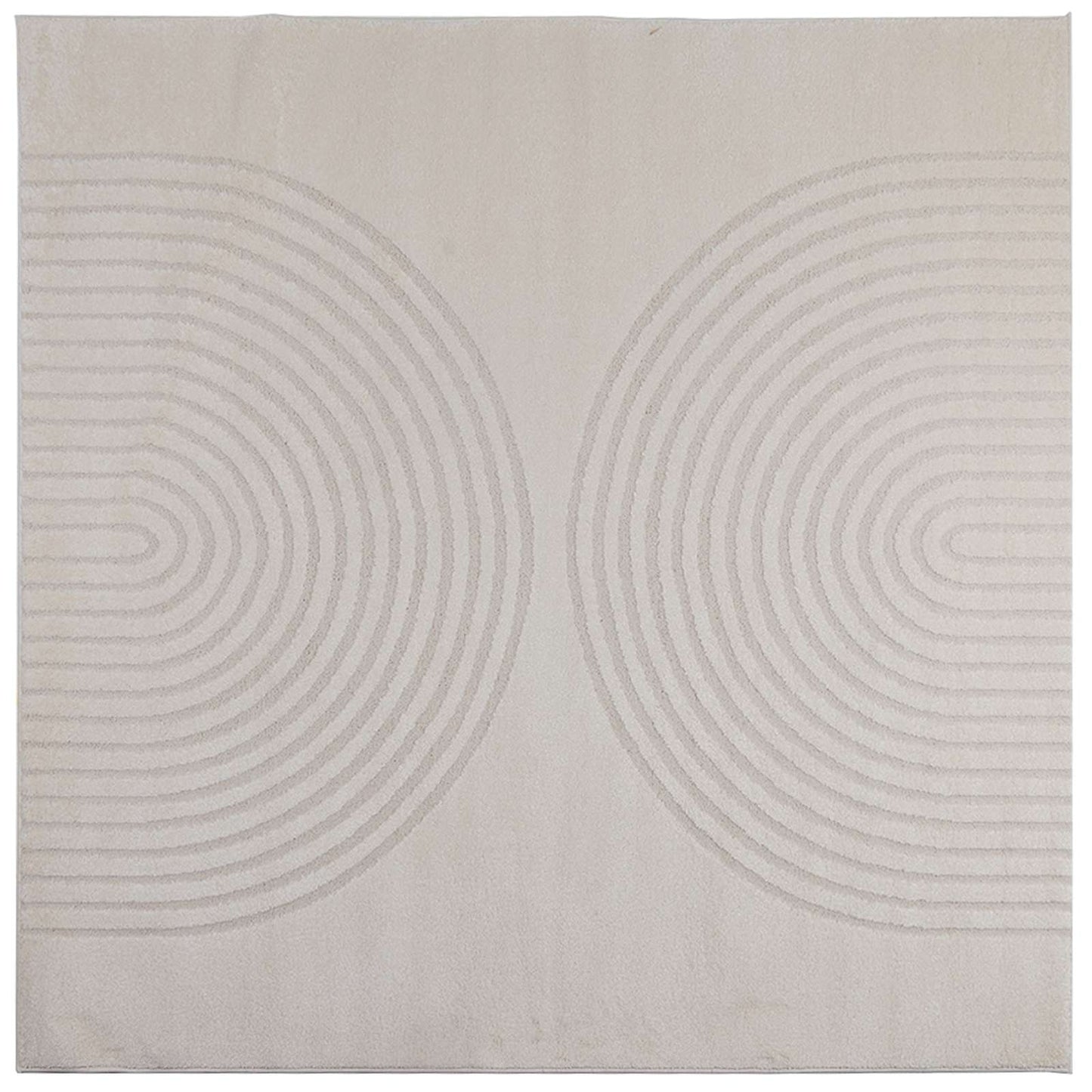 Områdetæpper Firkantet GALATI Creme 120 x 120 cm Polyester